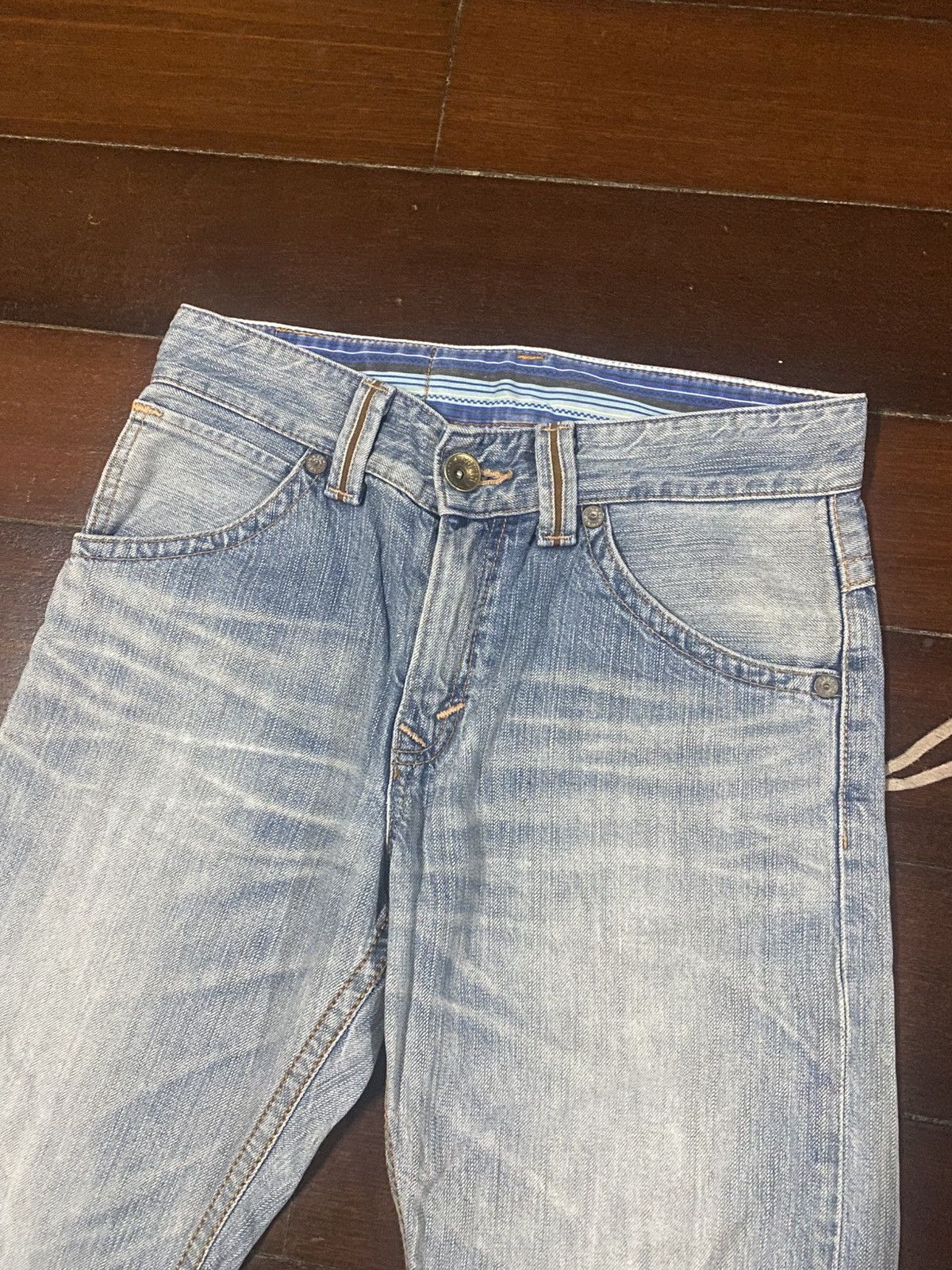 Edwin Thrashed Dirty Mud Edwin Exclusive Vintage Baggy Jeans🇯🇵 Size US 28 / EU 44 - 7 Thumbnail