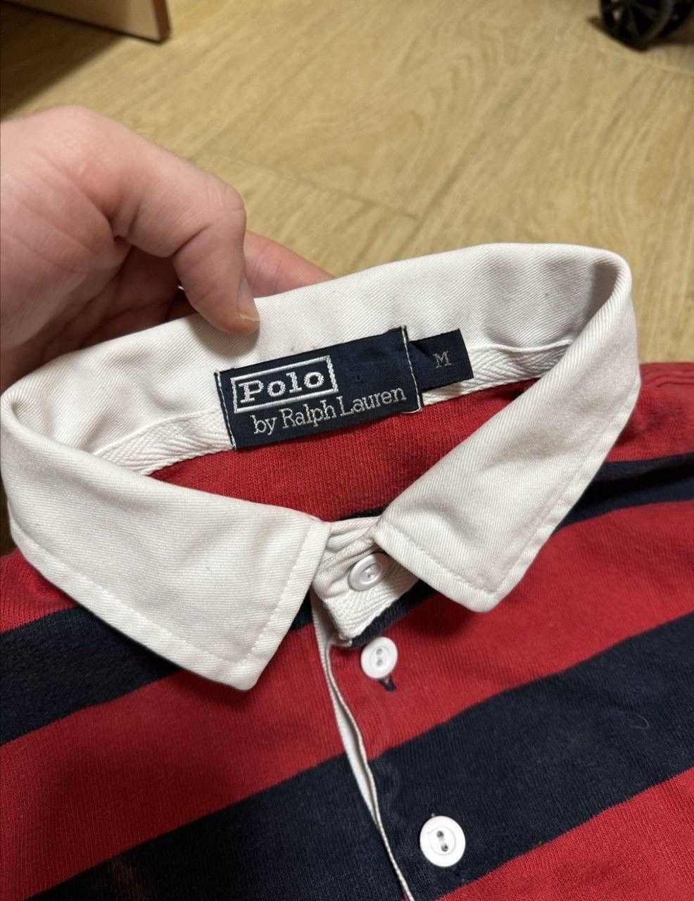 Polo Ralph Lauren × Vintage Vintage Polo Ralph Lauren Distressed Rugby Sweatshirt Size US L / EU 52-54 / 3 - 6 Thumbnail