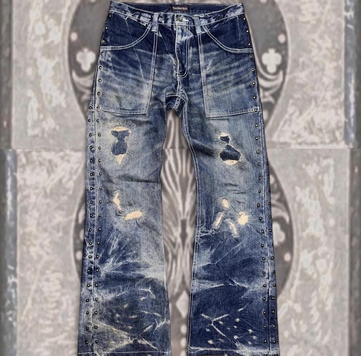 Yasuyuki Ishii Yasuyuki Ishii Studded Distressed Denim Size US 31 - 1 Thumbnail