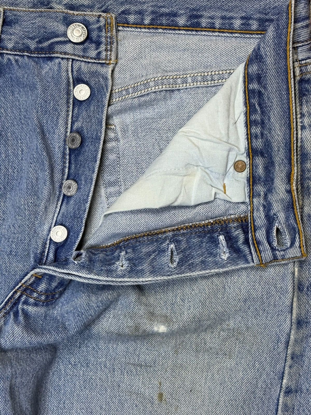 Levi's Vintage 90s Levis 501 Mud Wash Grunge Ripped Loose Jeans Size US 31 - 3 Thumbnail