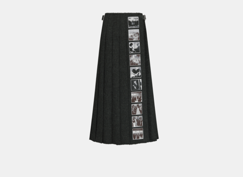 Dior o1w1db10326 511J77 Mid-Length Skirt in Black/White Size 27" / US 4 / IT 40 - 1 Thumbnail