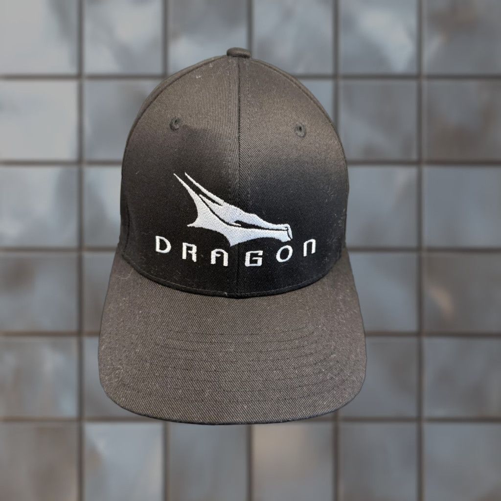 Vintage SpaceX Dragon Hat Cap Fitted Mens Small Medium Black Flexfit Embroidered Size ONE SIZE - 1 Thumbnail