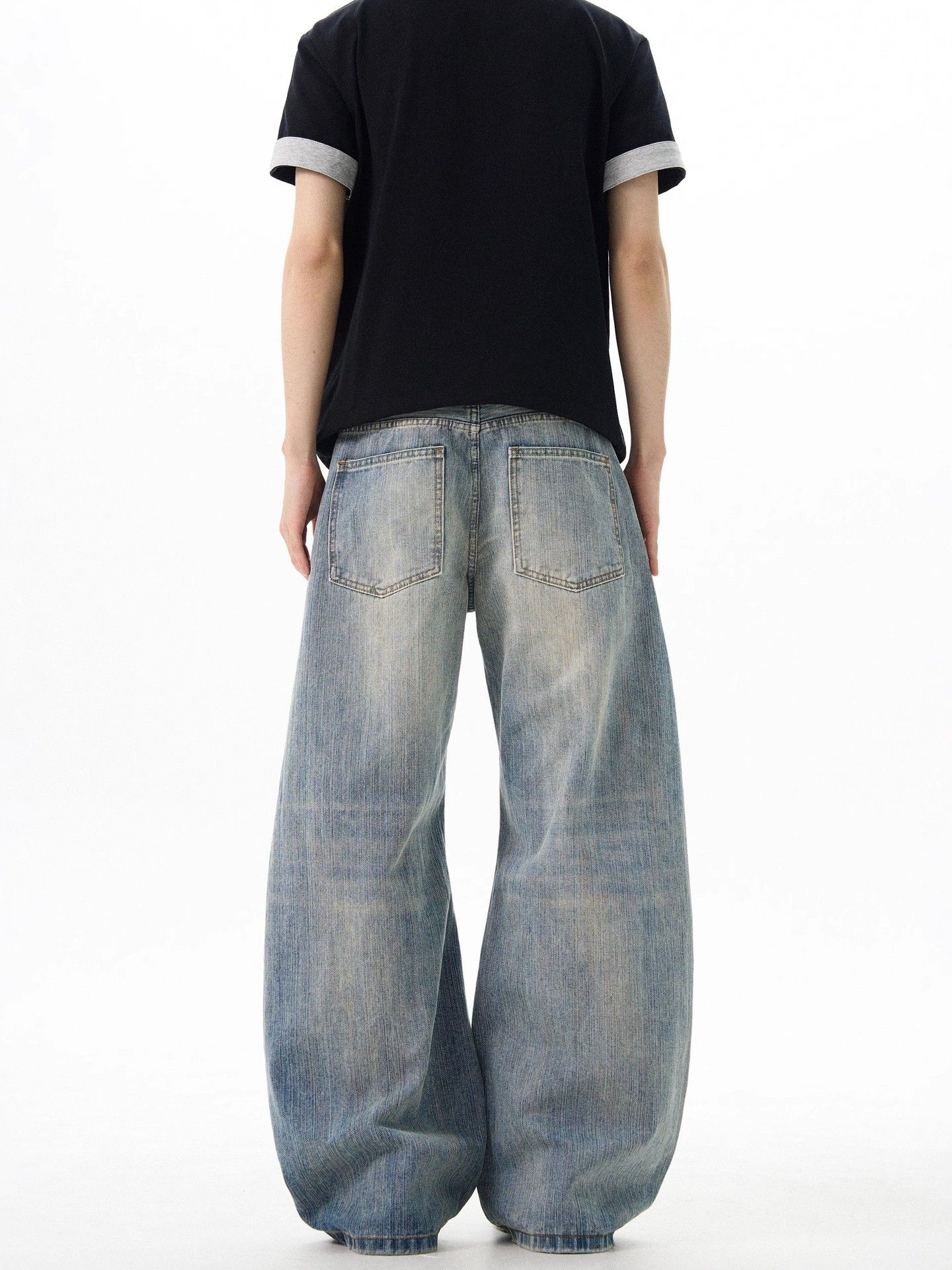 Japanese Brand Street men's loose ripped washed distressed scimitar jeans Size US 32 / EU 48 - 5 Thumbnail