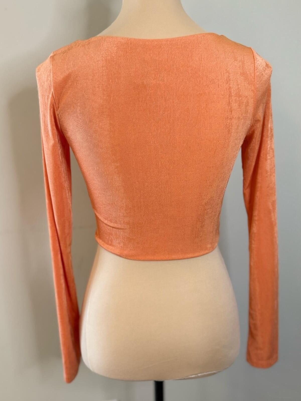 Other Princess Polly orange ribbed crop top ruched bow SZ 4 Size S / US 4 / IT 40 - 4 Thumbnail