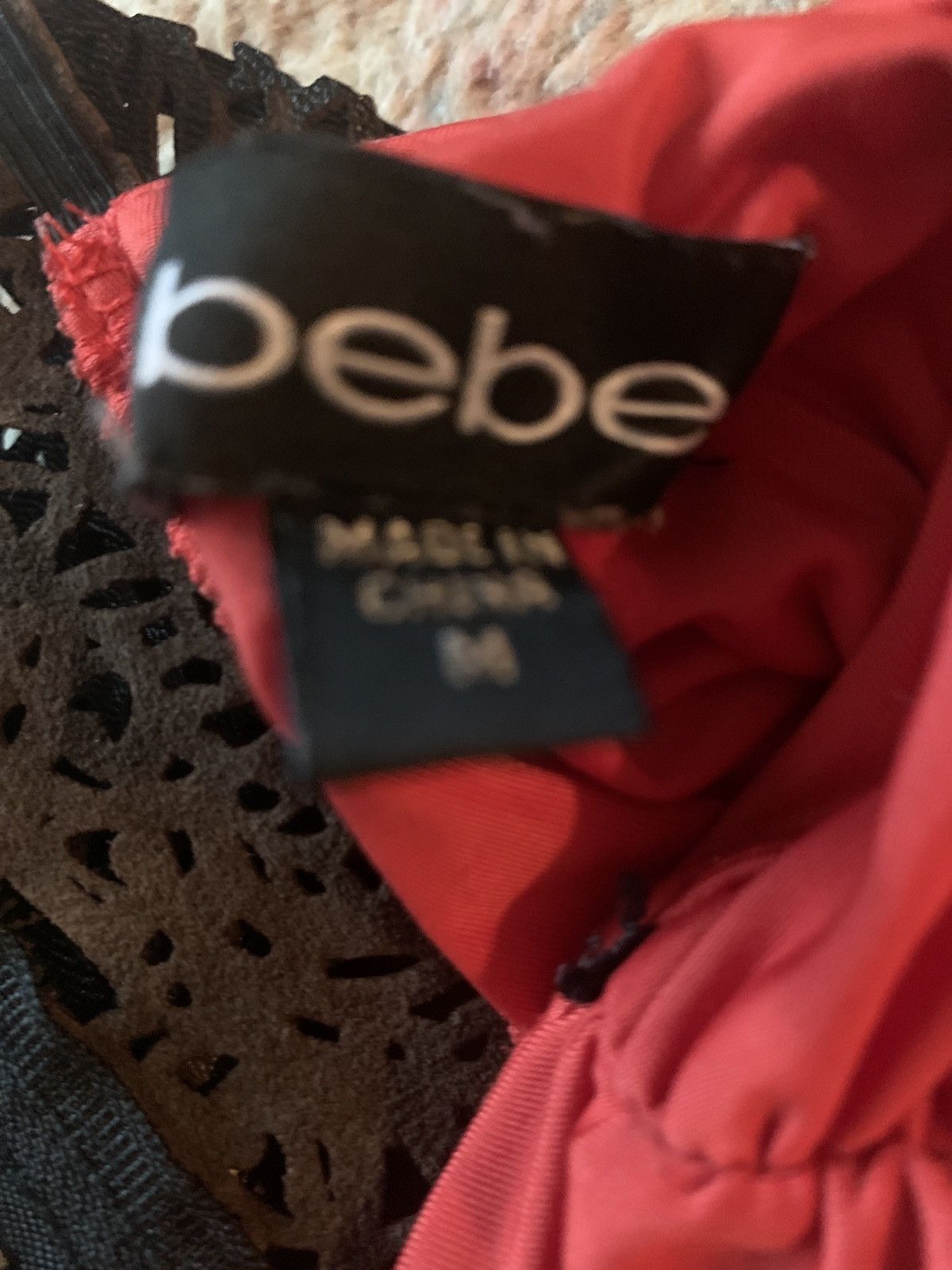 Bebe × Designer × Vintage Vintage Bebe y2k Red Cut-Out BodyCon Dress Size M / US 6-8 / IT 42-44 - 10 Thumbnail