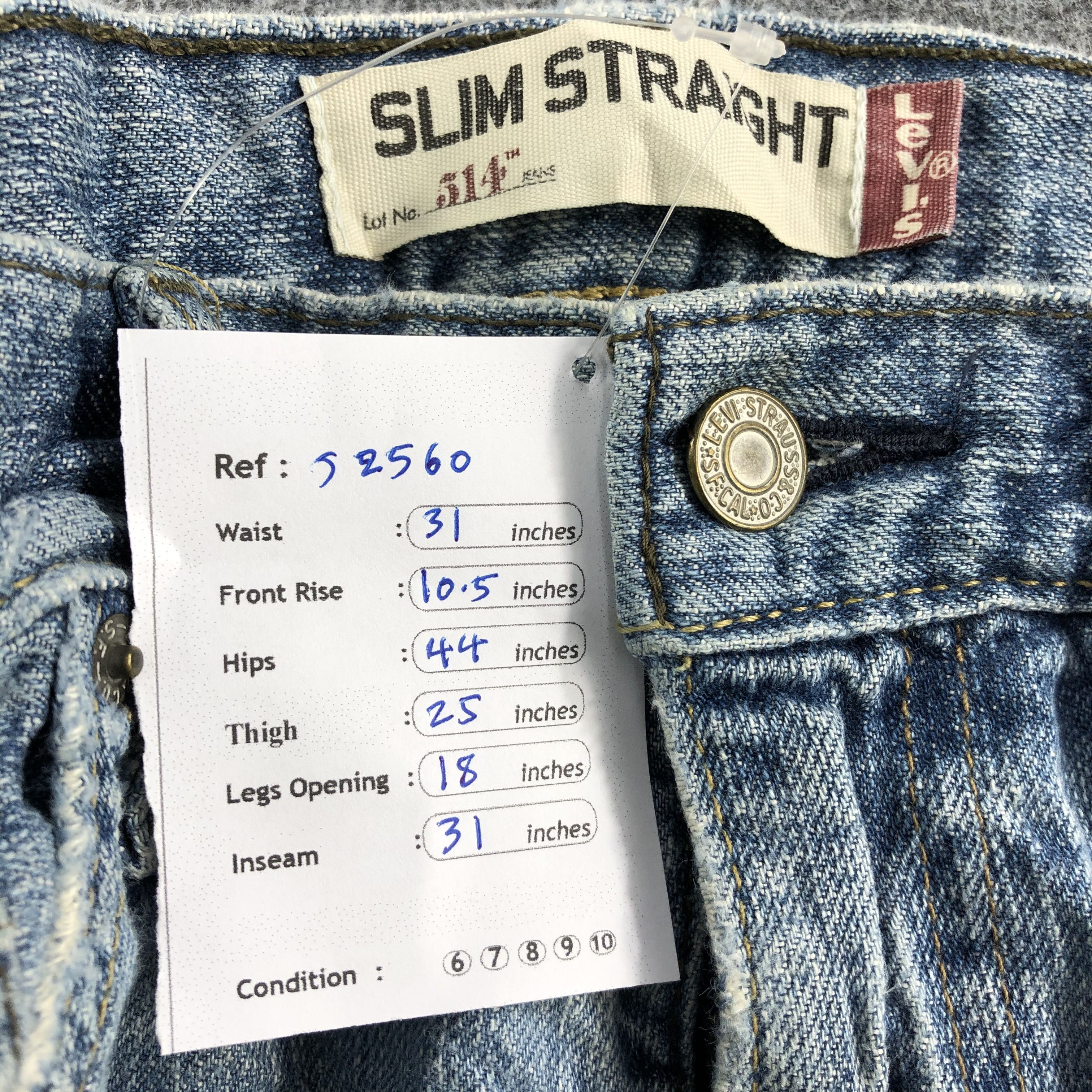 Levi's Vintage Blue Wash Levis 514 Jeans-J2560 Size US 31 - 15 Thumbnail