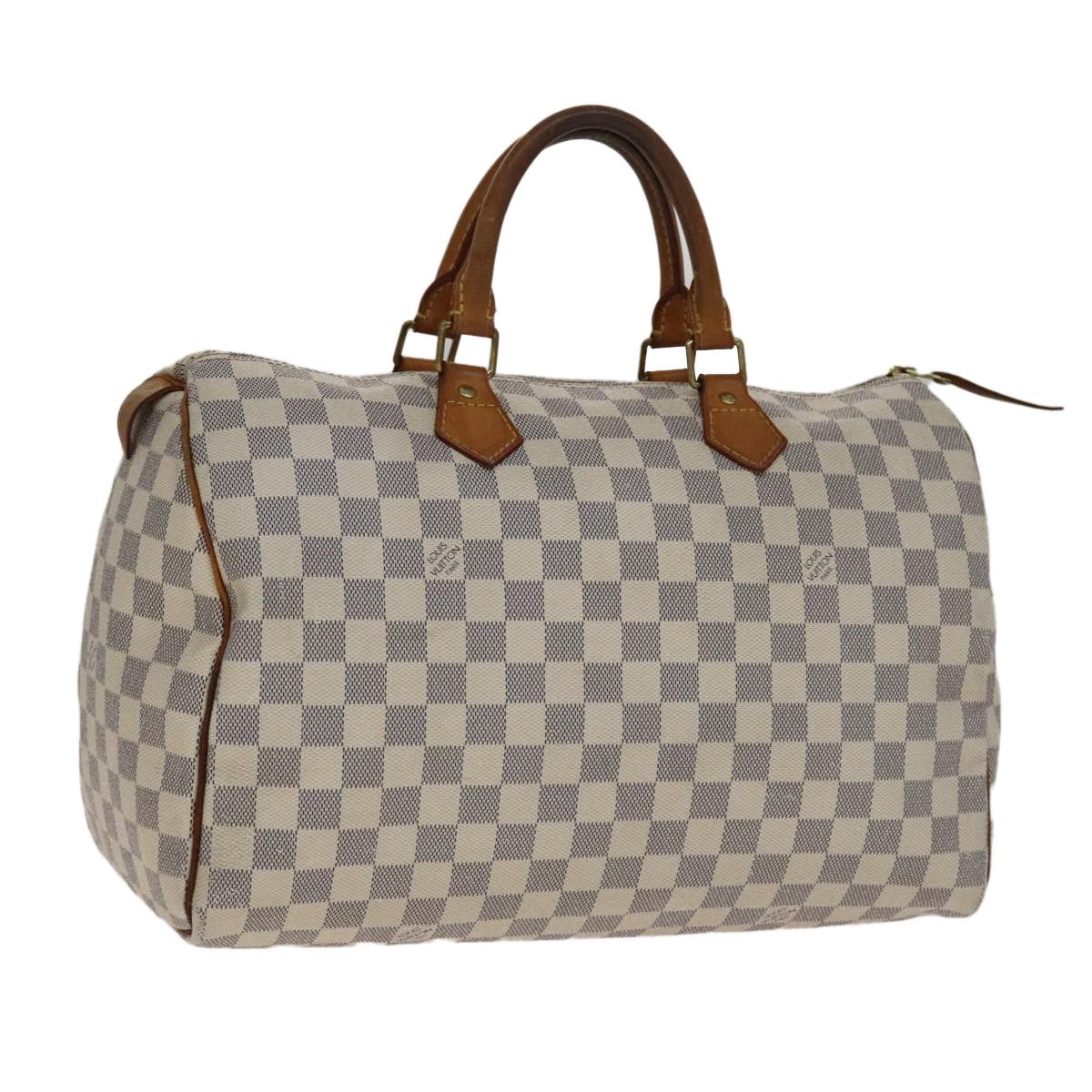 Louis Vuitton Speedy 35 White Canvas Handbag (Pre-Owned) Size ONE SIZE - 1 Thumbnail