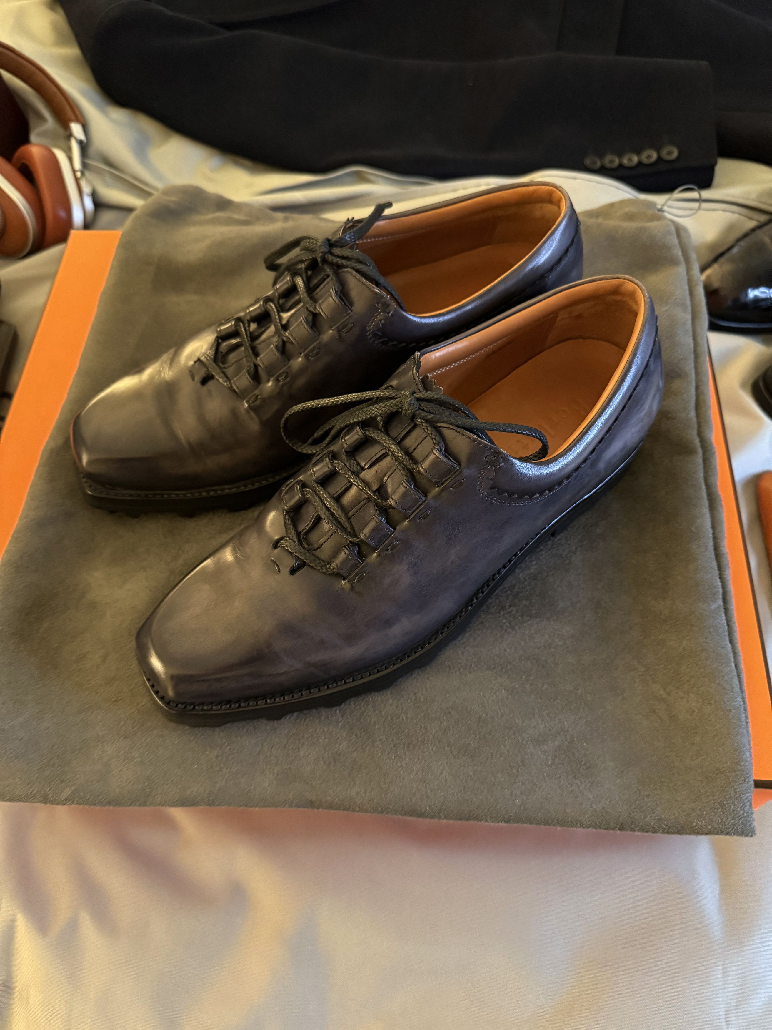 Berluti Coveted Rare $2,500 Stunning Burnished Patina Godly Details Size US 7.5 / EU 40-41 - 13 Thumbnail