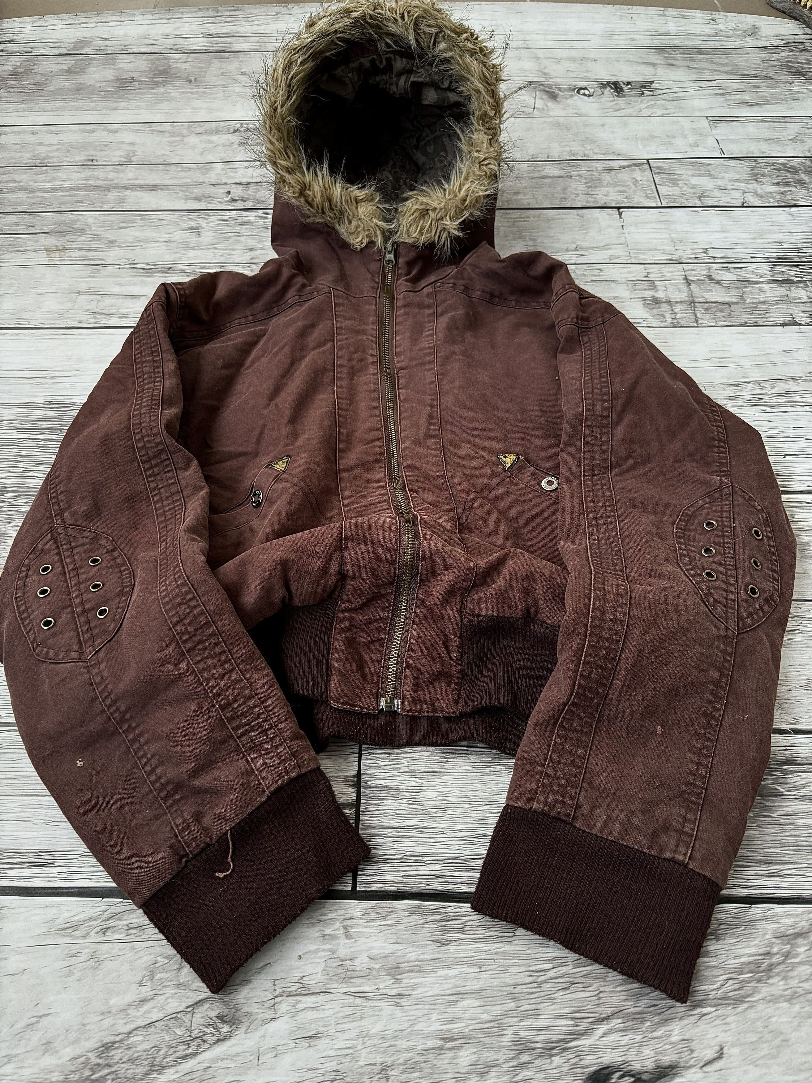 Pre-owned If Six Was Nine X Le Grande Bleu L G B Cropped Yohji Yamamoto Travis Scott Style Mohair Fur Jacket In Color In Color In Real Life Dark Brown