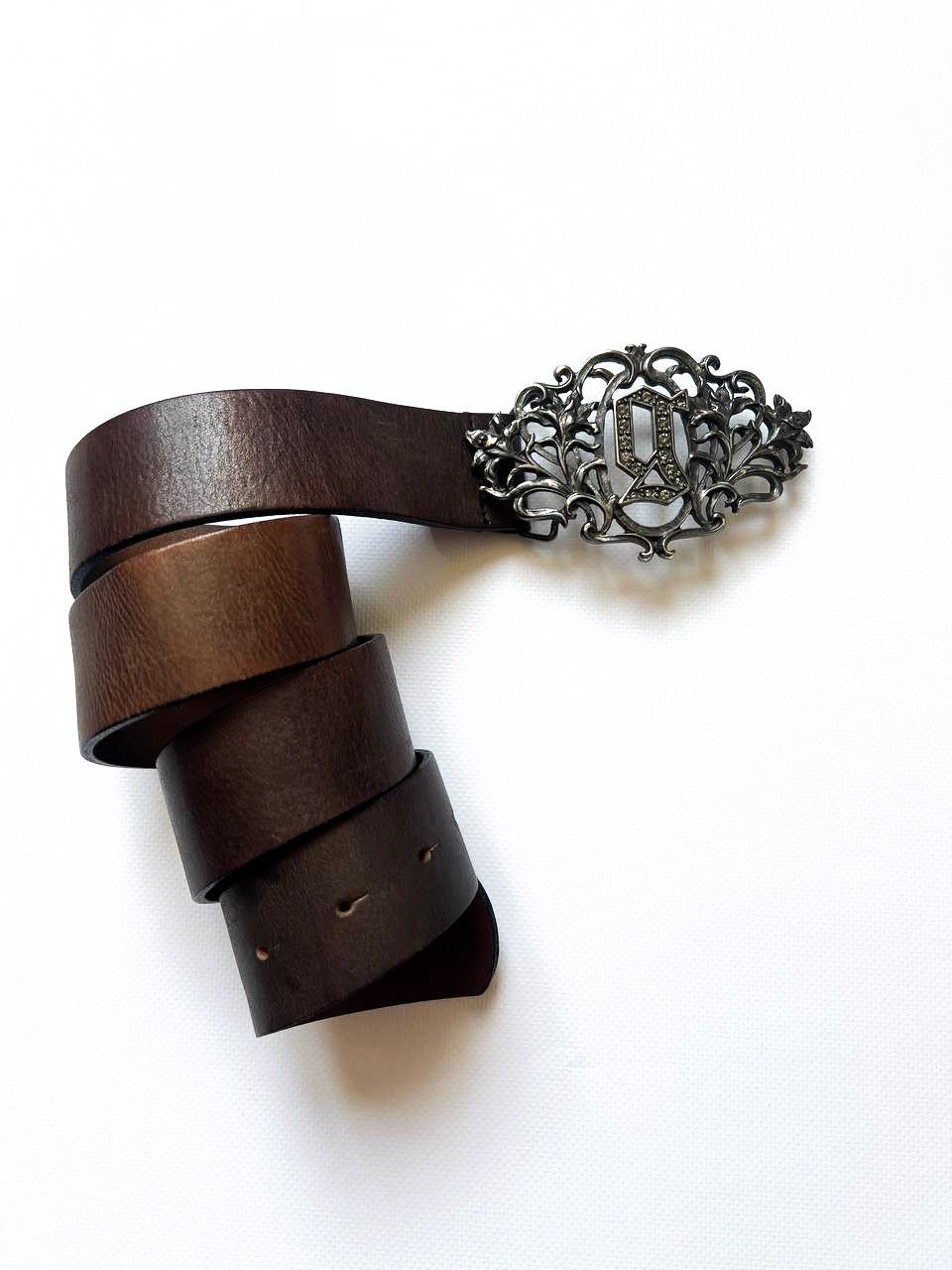 John Galliano Vintage Galliano John leather gothic rhinestone belt buckle Size ONE SIZE - 2 Thumbnail