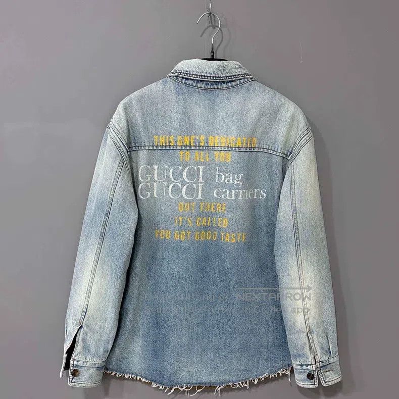 Gucci Gucci New letter print plush denim jacket Size US S / EU 44-46 / 1 - 3 Thumbnail