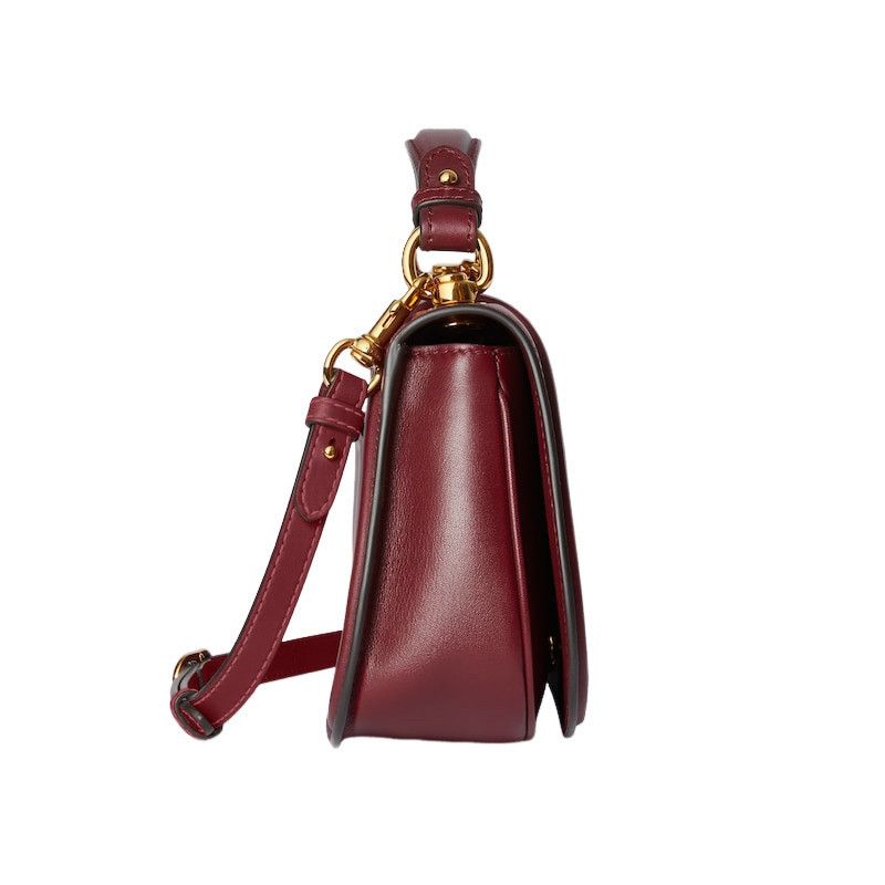 GUCCI Blondie Medium $3900 Rosso Ancora Leather Top Handle B