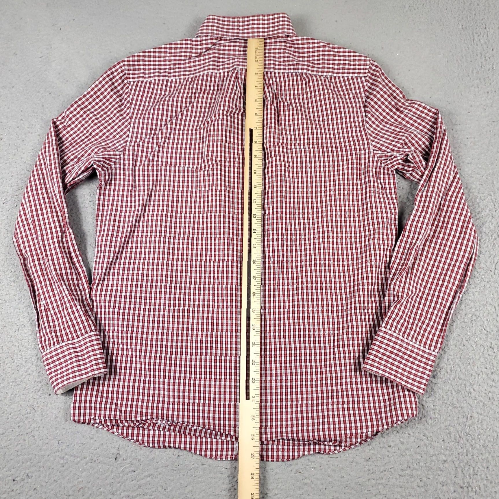 Vintage Penguin Dress Shirt Mens Size 15 Red Plaid Long Sleeve Button Up Casual Business Formal Gift Boyfriend Workwear 15 Mens Red Plaid Dress Shirt Size 40R - 5 Thumbnail