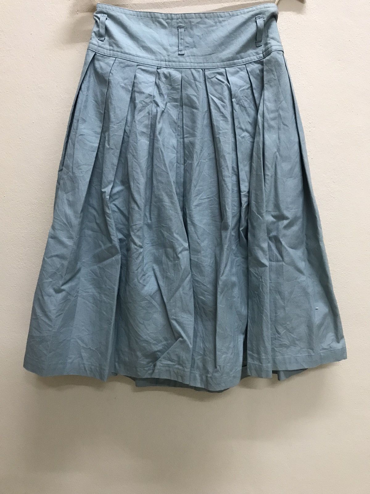 Issey Miyake Vintage Is Issey Sport Denim Button Up Box Pleats Skirt Size 24" / US 00 / IT 34 - 7 Thumbnail