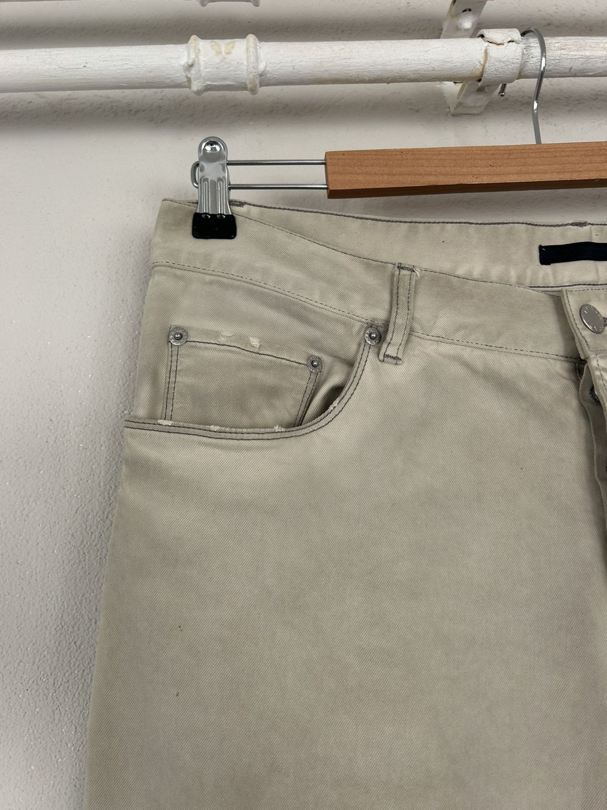 Prada Slim Fit Beige Washed Jeans Size US 34 / EU 50 - 3 Thumbnail