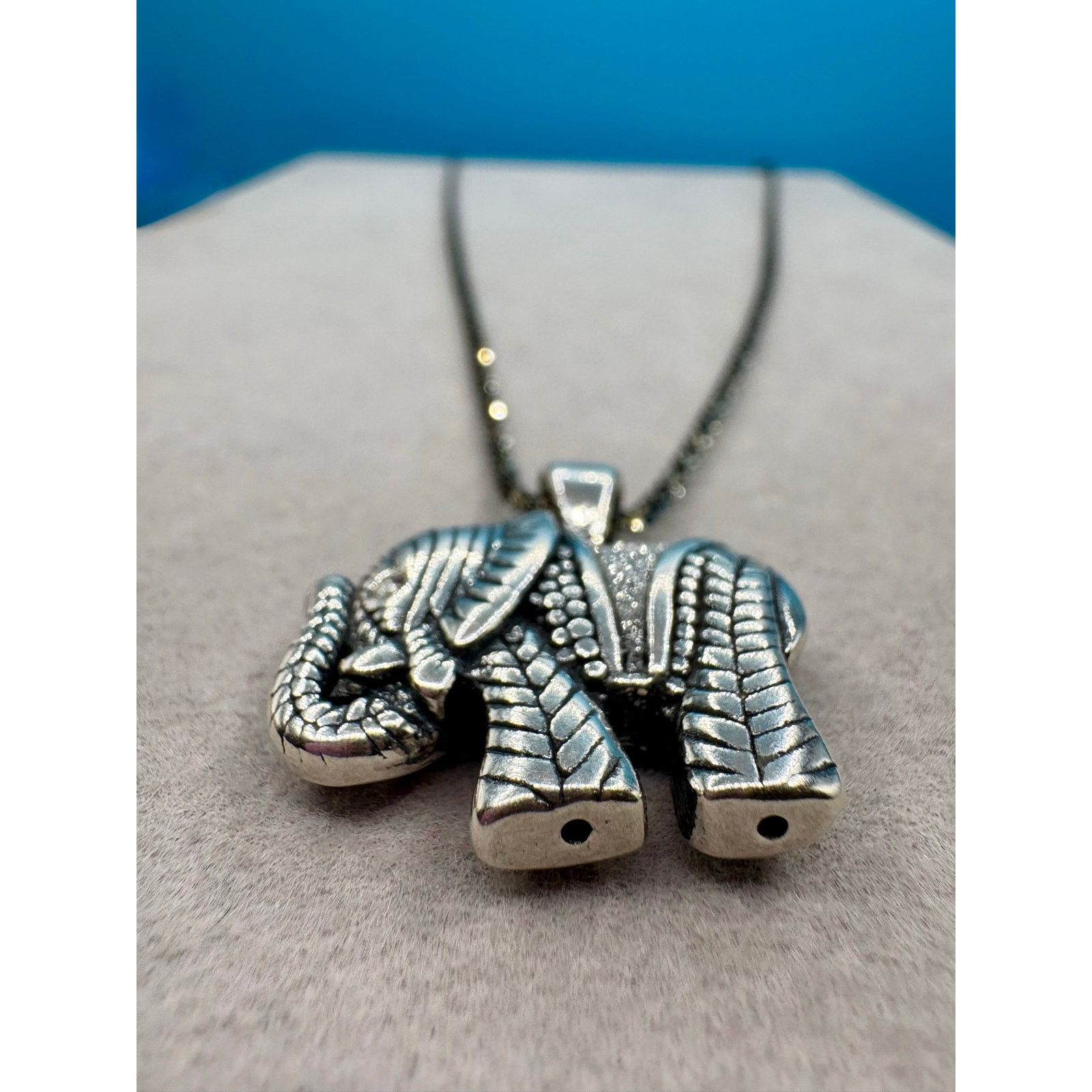 Jewelry New Sterling Silver Black Elephant Pendant & 20" Chain Size ONE SIZE - 8 Thumbnail