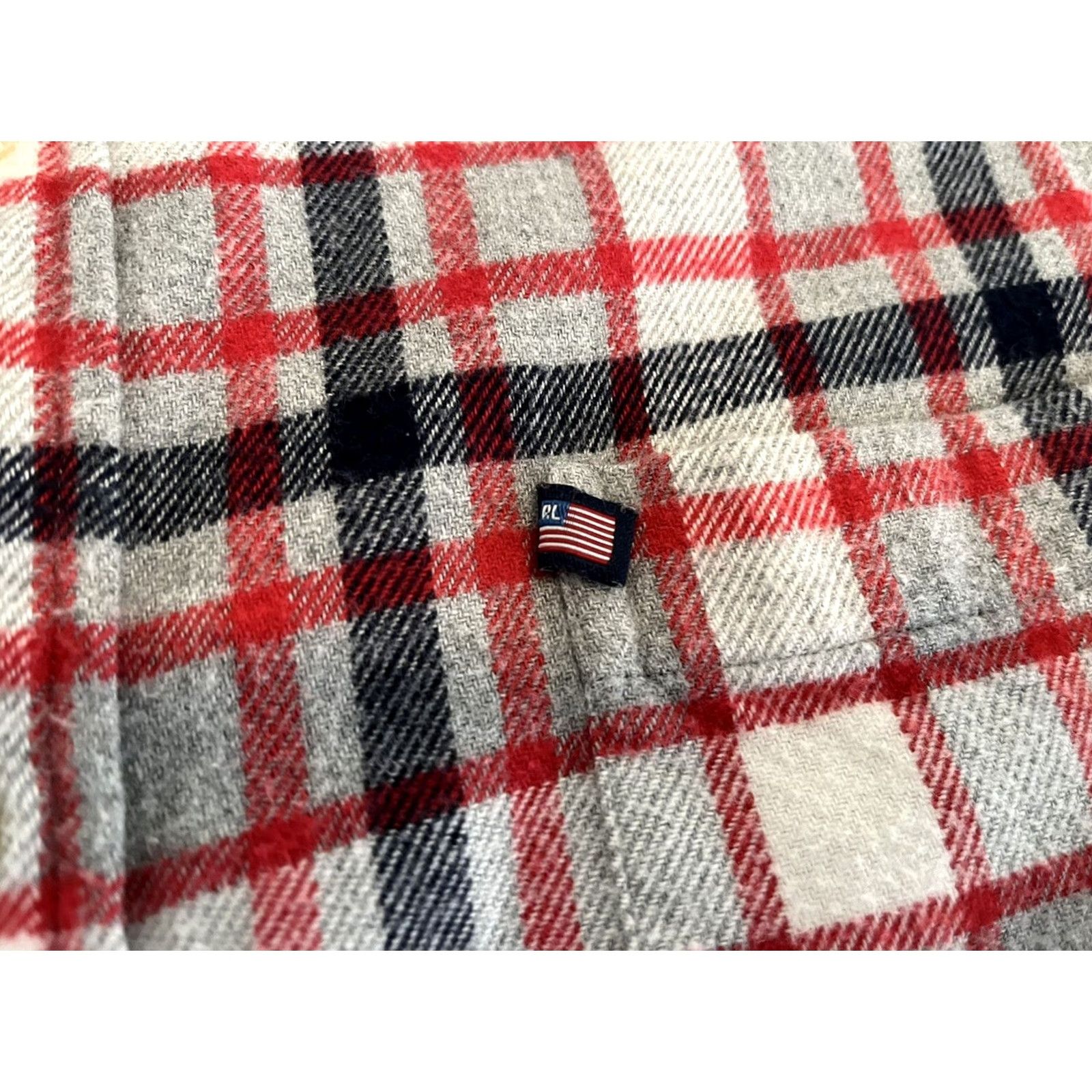 Ralph Lauren Ralph Lauren Jeans Co Plaid Button-Up Shirt Mens Large Red Gray Multicolor Cotton Long Sleeve Collared USA Flag Pattern Shirt Mens L Size US L / EU 52-54 / 3 - 3 Thumbnail
