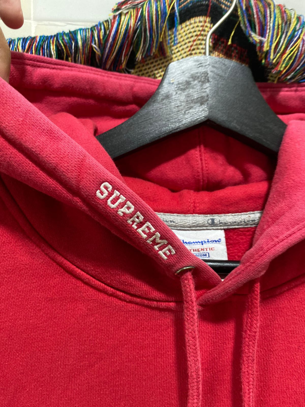 Champion × Supreme SUPREME CHAMPION HOODED RED Size US M / EU 48-50 / 2 - 3 Thumbnail