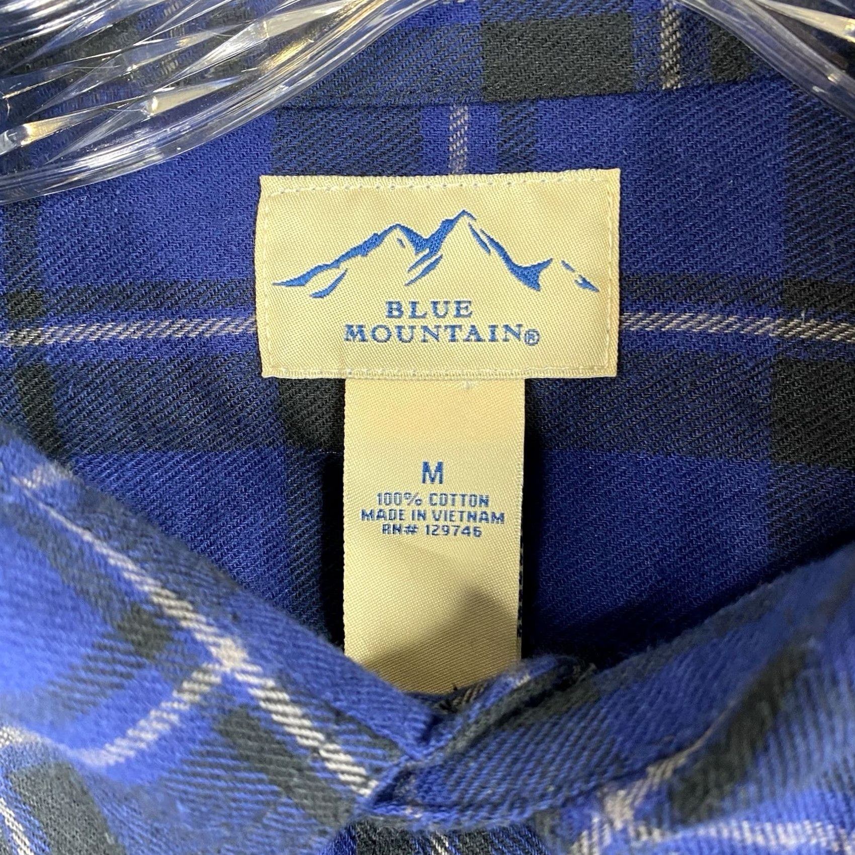 The Mountain Blue Mountain Blue Mountain Flannel Shirt Mens M Plaid Button-Up Long Sleeve Casual Workwear Cotton Flannel Shirt Mens M Blue Casual Size US M / EU 48-50 / 2 - 4 Thumbnail