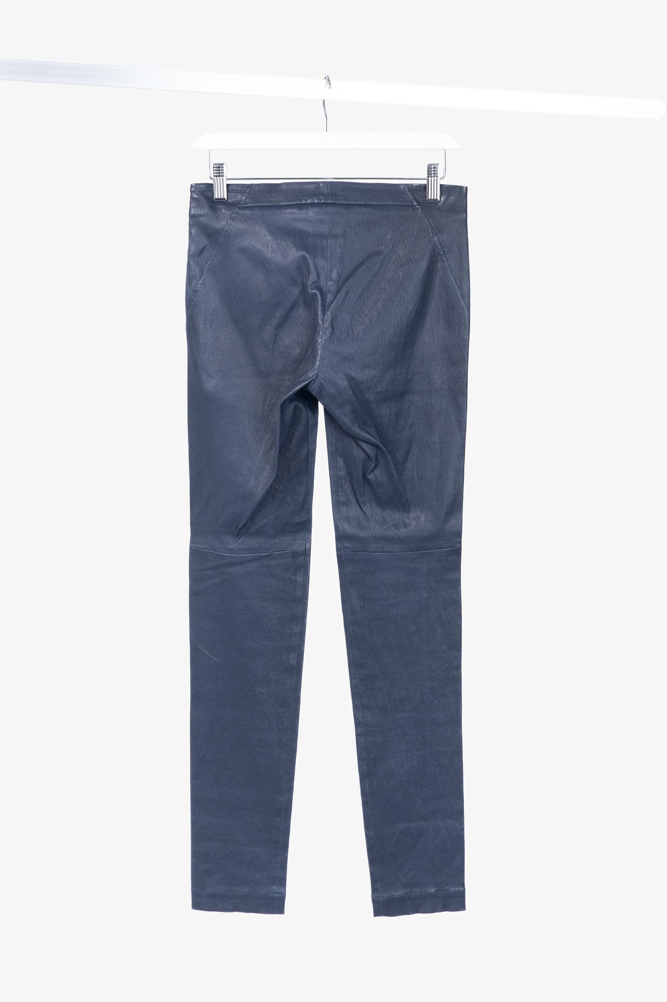 Brunello Cucinelli Brunello Cucinelli AW/15 Navy Stretch-Nappa Leather Leggings Size 27" / US 4 / IT 40 - 2 Thumbnail