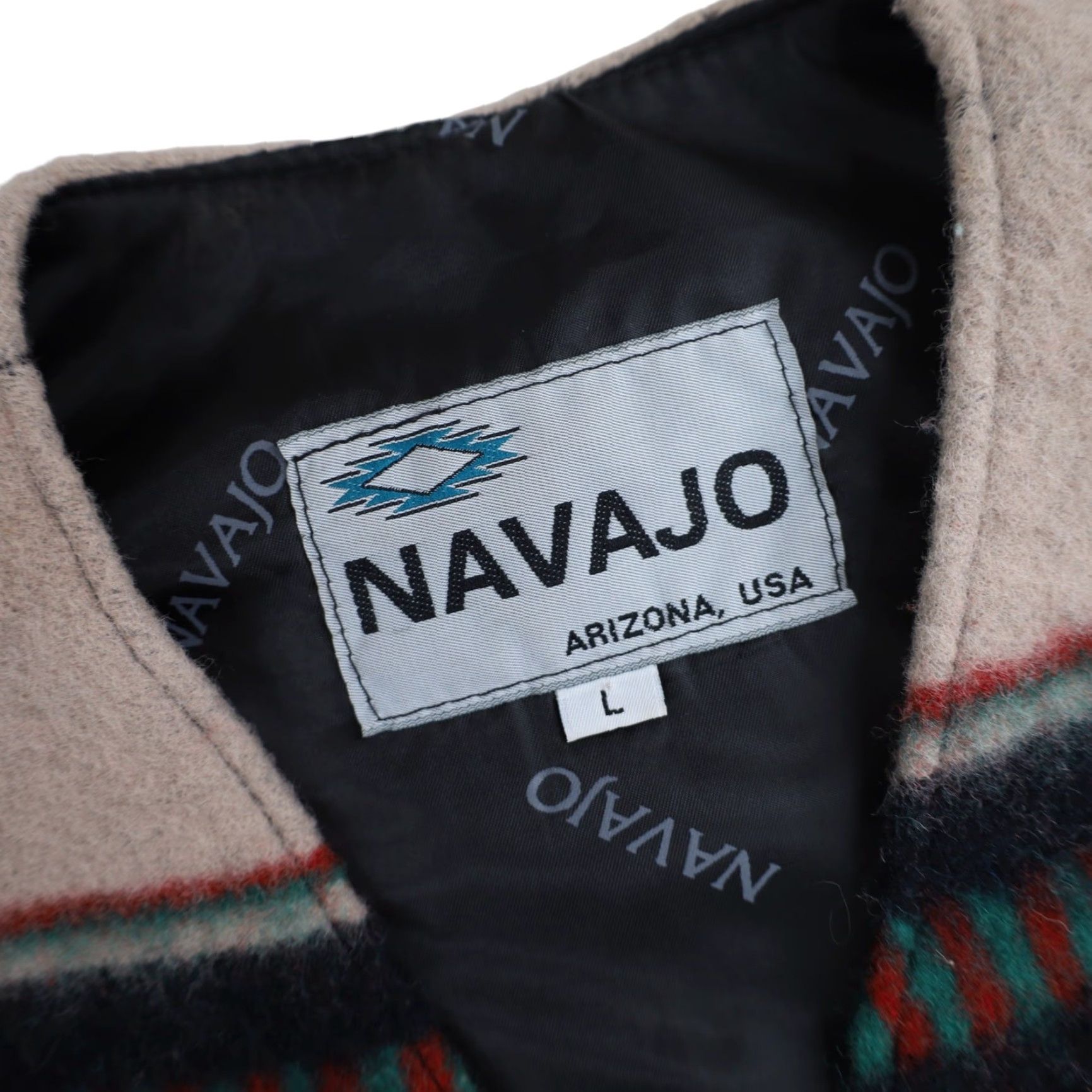 Vintage VINTAGE Navajo Arizona Southwestern Print Wool Vest Gray Mens Large Vest Size US L / EU 52-54 / 3 - 5 Thumbnail
