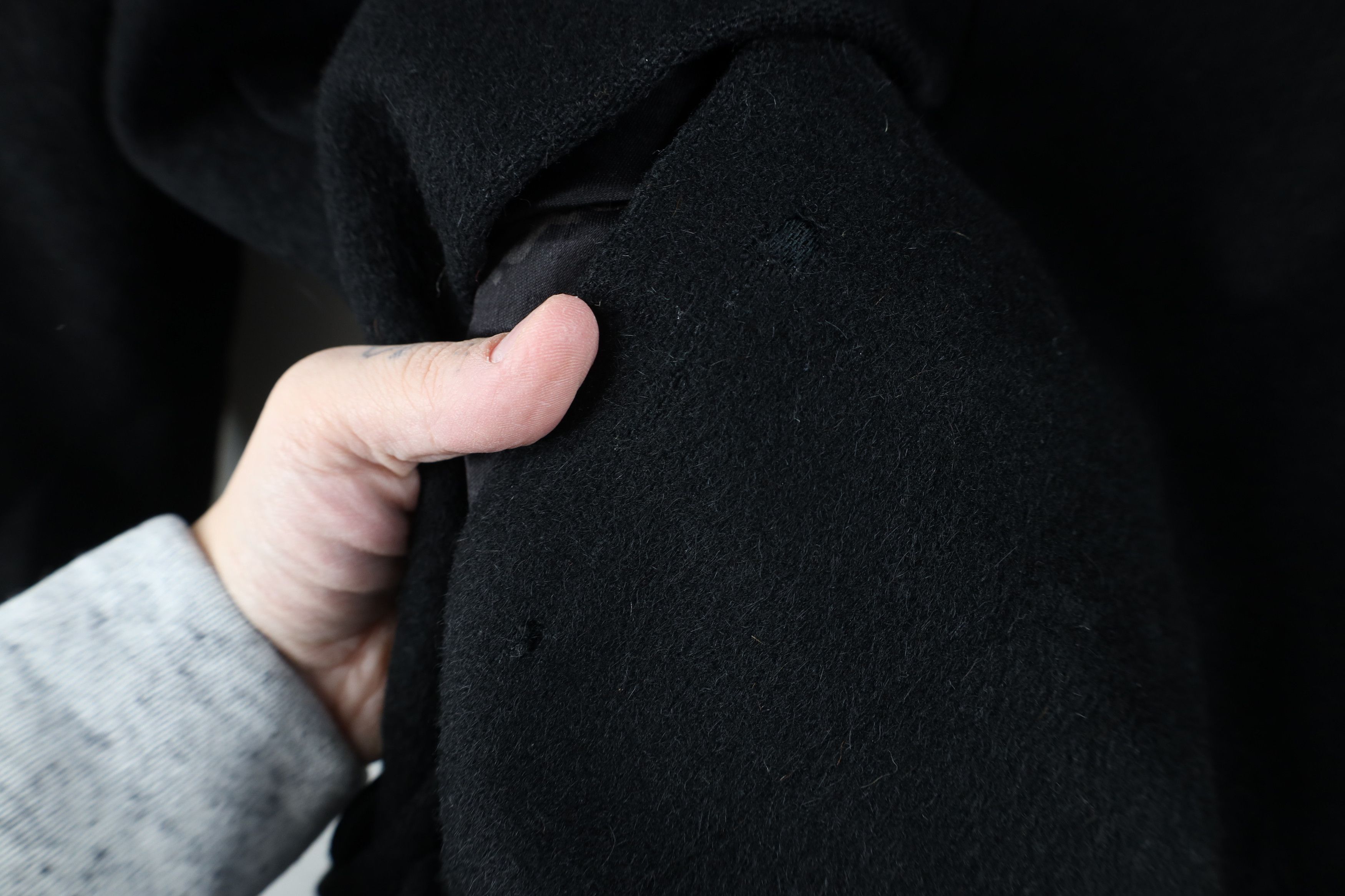 Vintage Vintage 40s 50s Big Button Collared Coat Jacket Black USA Size L / US 10 / IT 46 - 5 Thumbnail
