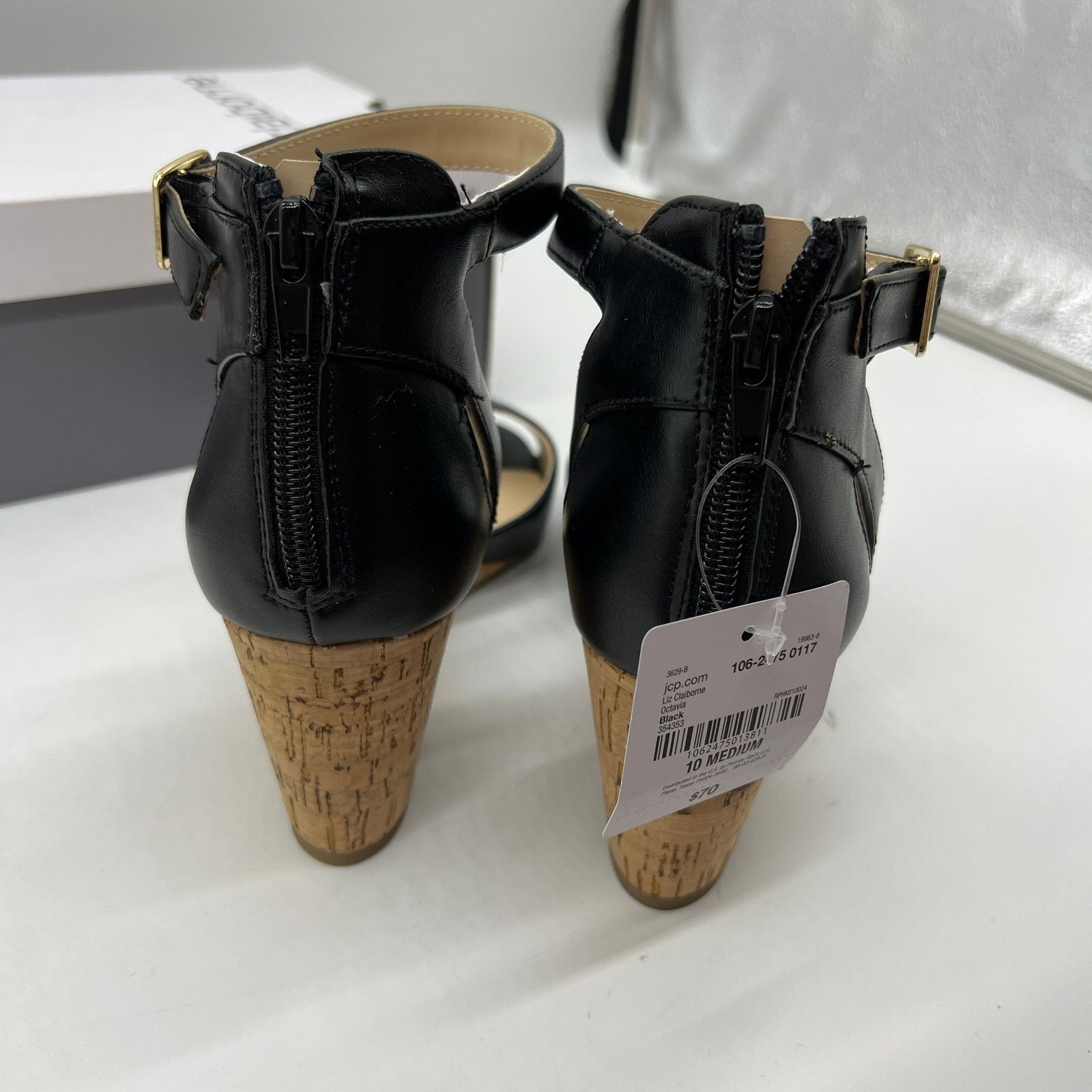 Other Liz Claiborne Womens Octavia Wedge Sandals Black Size 10M Size US 10 / IT 40 - 6 Thumbnail