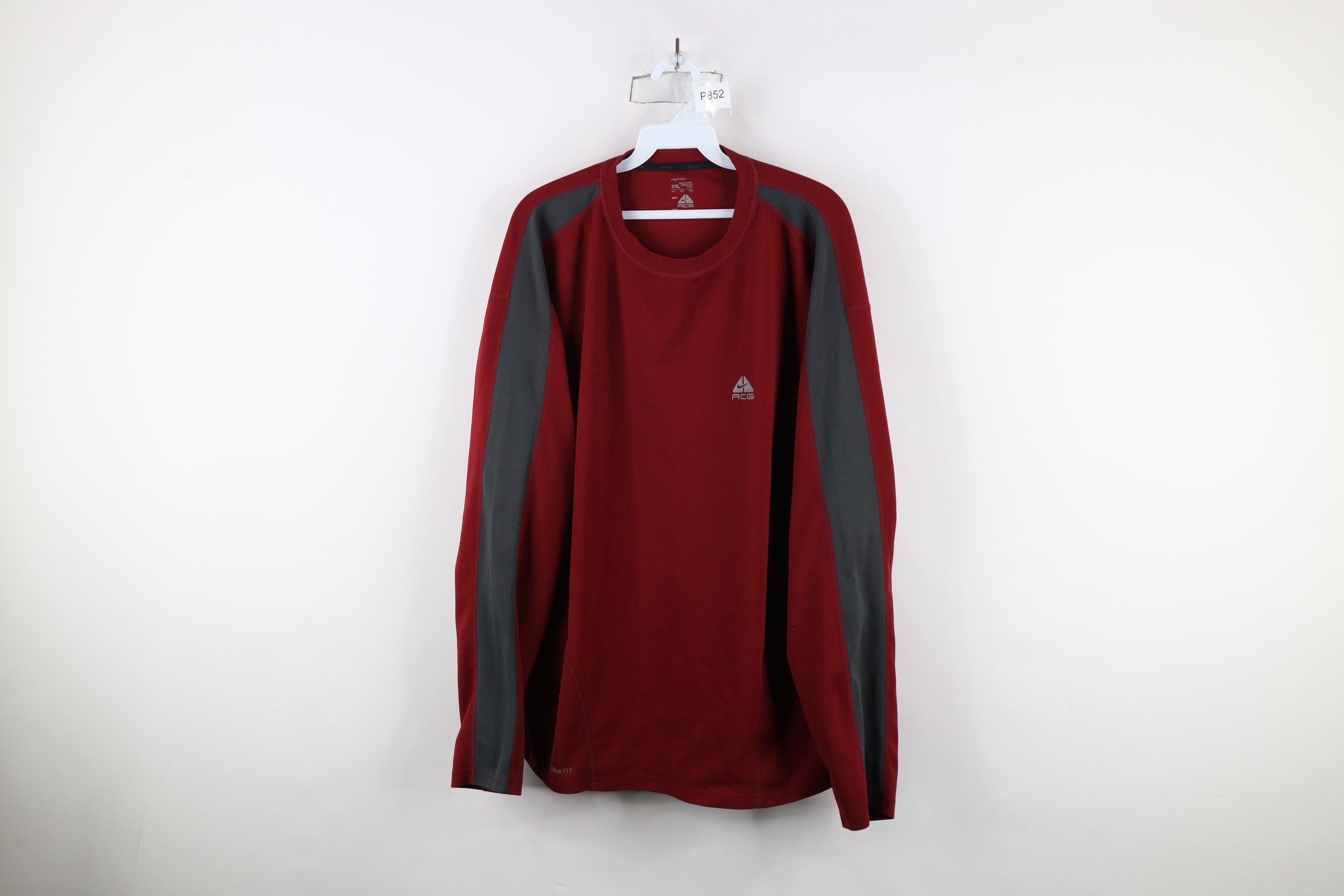 Nike × Vintage Vintage Nike ACG Mini Swoosh Knit Long Sleeve T-Shirt Red Size US XXL / EU 58 / 5 - 1 Thumbnail