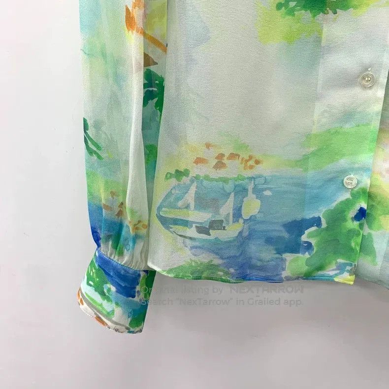 Celine Celine Colorful Silk Long Sleeve Shirt. Size US M / EU 48-50 / 2 - 4 Thumbnail