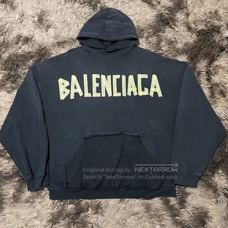 Balenciaga Balenciaga Tape and adhesive paper texture sweatshirt Size US XL / EU 56 / 4 - 1 Thumbnail