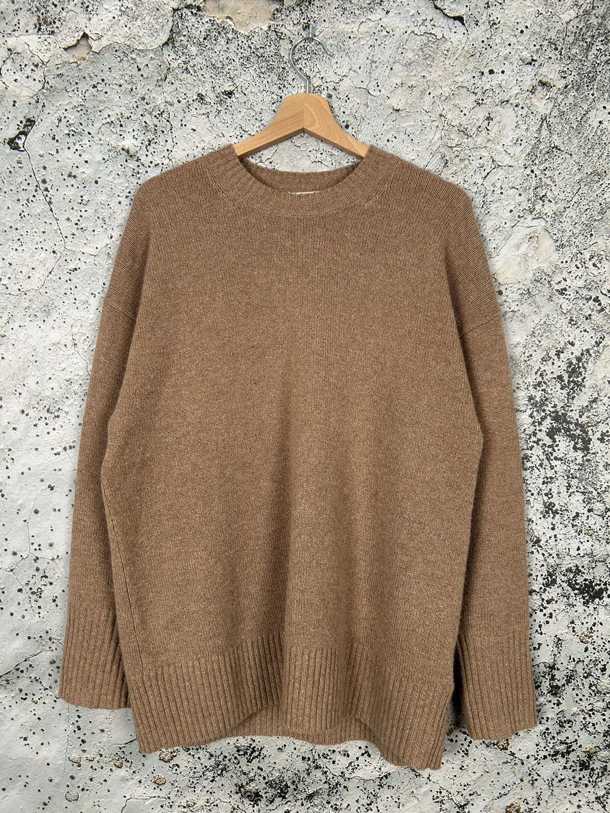 image of Cos Cashmere Knit Sweater Oversized Avant-Garde Grunge in Beige, Men's (Size Small)