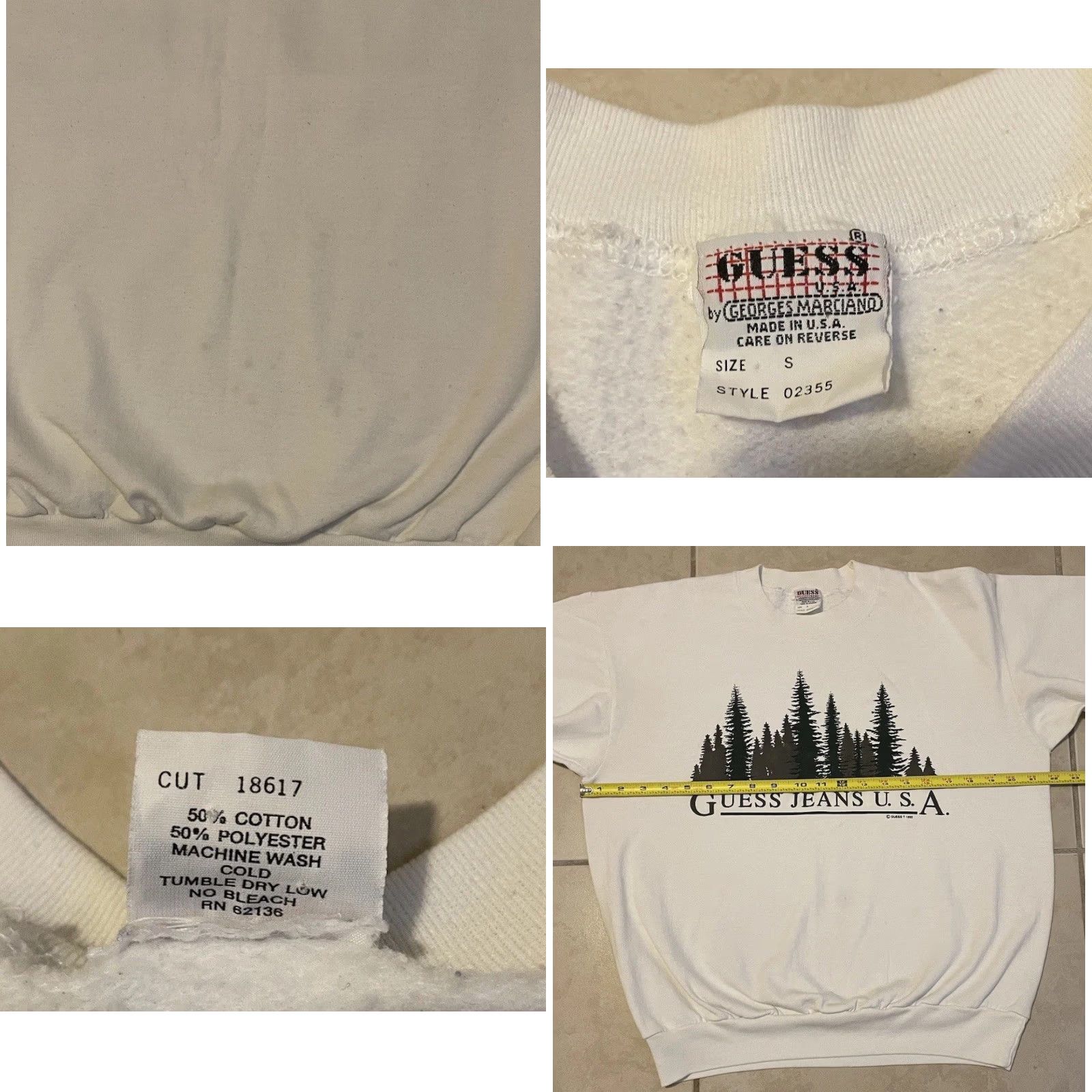 Guess Vtg 90s GUESS Jeans USA Faded Spellout Sweatshirt XS S Designer Hip Hop Grunge Hoodie Men White Size US XS / EU 42 / 0 - 8 Thumbnail