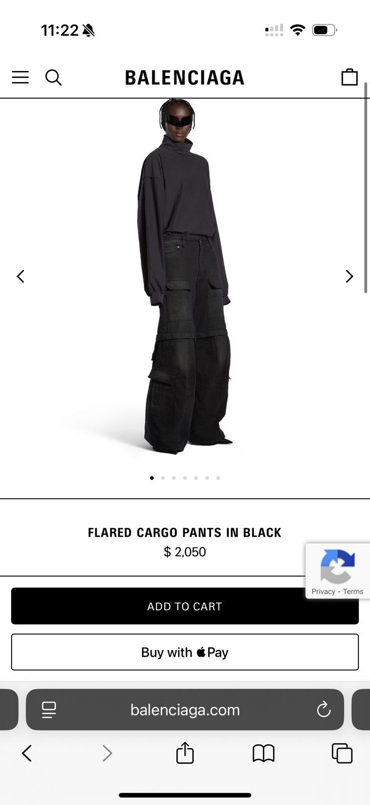 Balenciaga BALENCIAGA MEN'S CARGO PANTS IN BLACK Size US 27 - 5 Thumbnail