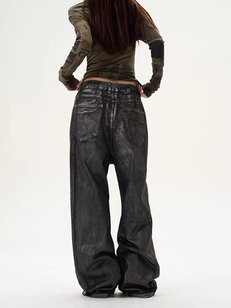 Japanese Brand × Jean Vintage washed baggy wide leg tie-dye jeans Size US 32 / EU 48 - 2 Thumbnail