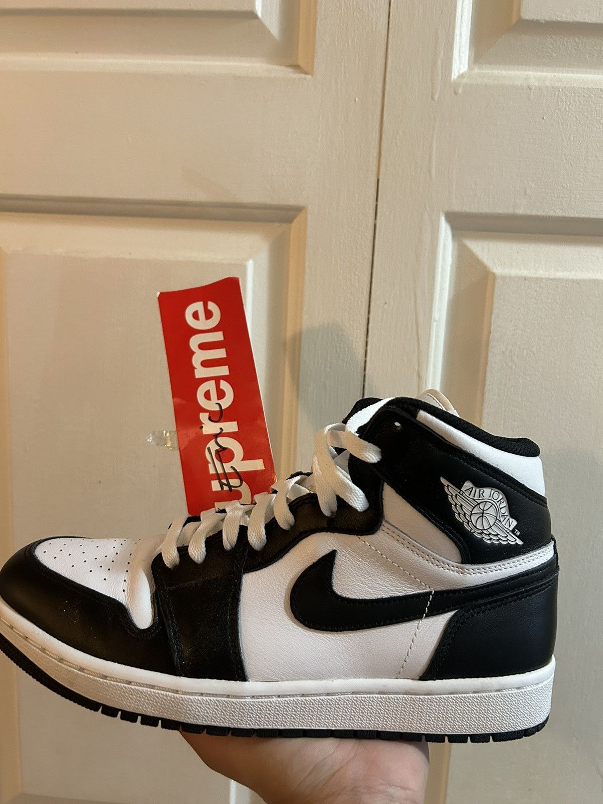 2008 NIKE AIR JORDAN 1 RETRO I HI PREMIER LASER BLACK on sale WHITE GUM Size 10