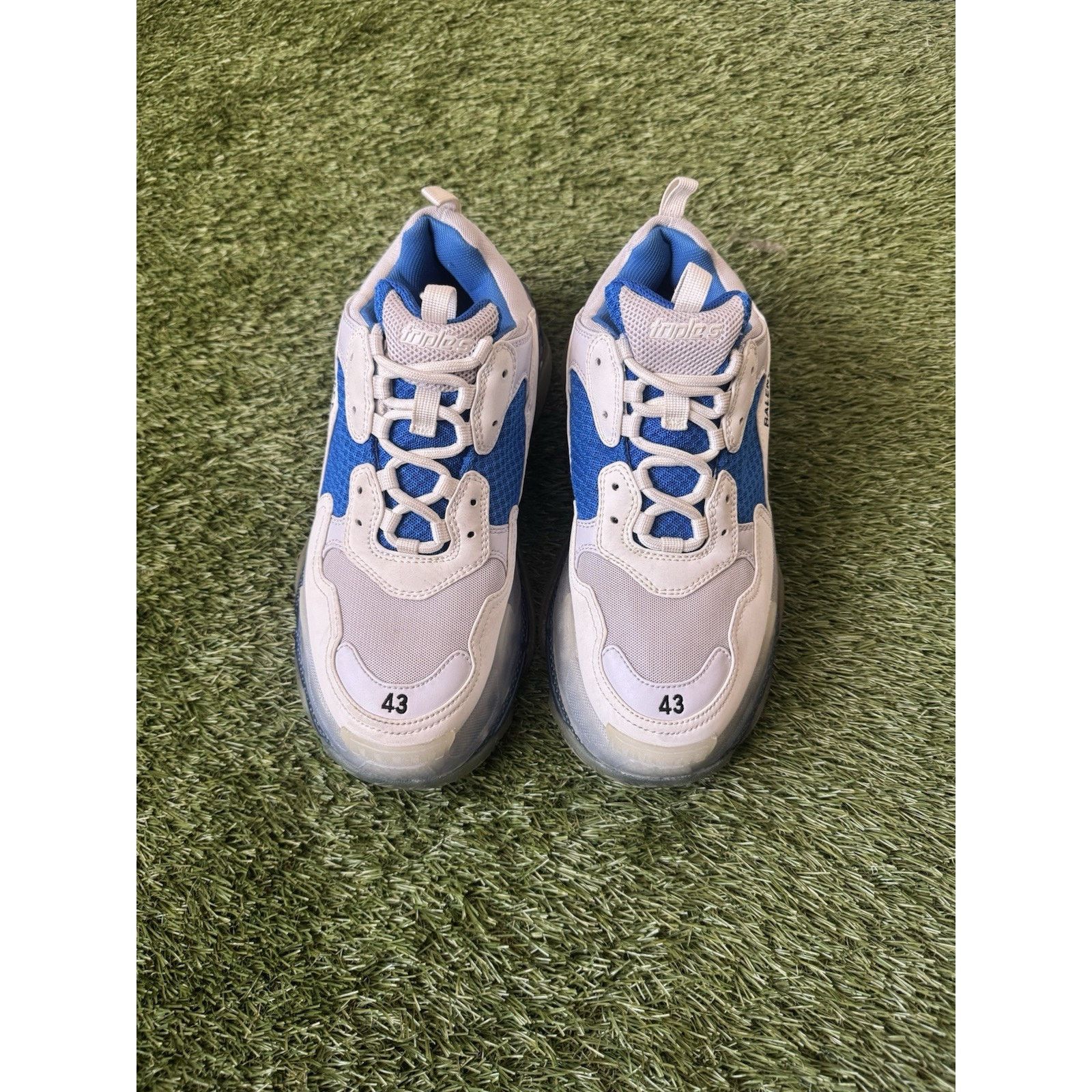 Balenciaga Balenciaga Triple S Sneaker White Blue FLAW AS SHOWN Size US 10 / EU 43 - 2 Thumbnail