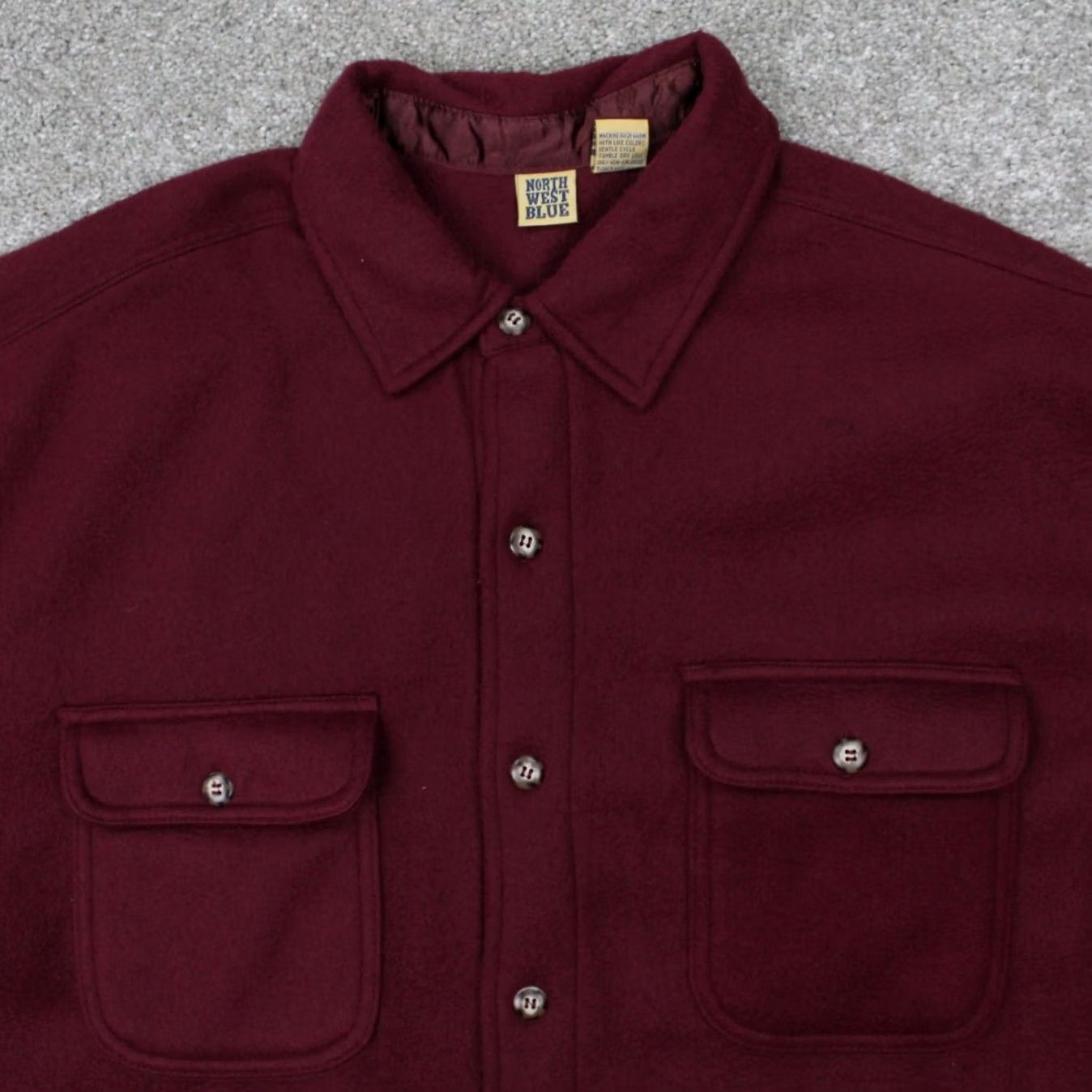 Doublet VTG Northwest Blue Shirt Mens Medium Red Polyester Long Sleeve Button-Up Pocketed Casual Western 90s Style Ver 50in Chest Mens Size US M / EU 48-50 / 2 - 5 Thumbnail