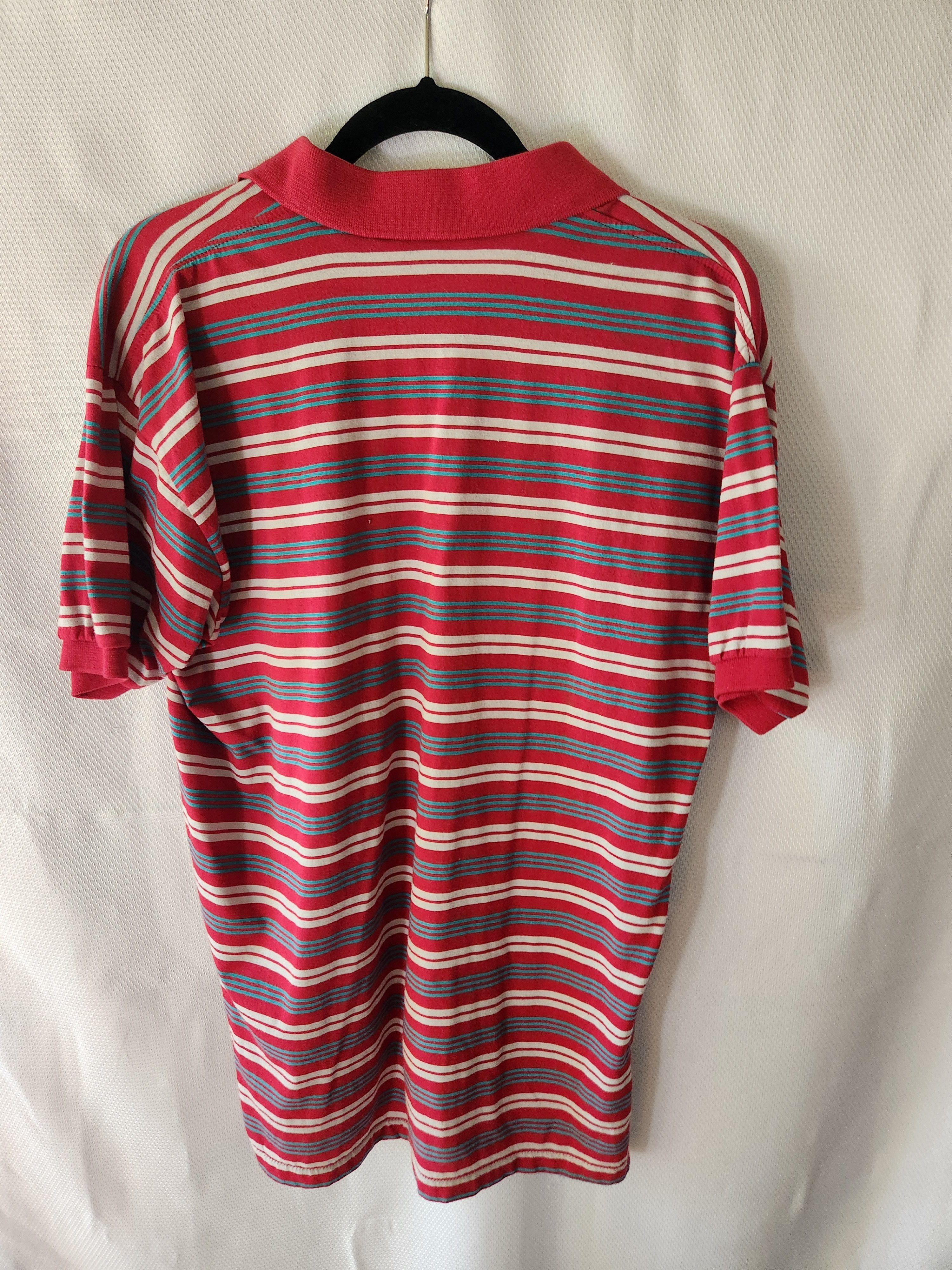 Sears Vintage 70's Men's Striped Short Sleeve Polo Shirt Size US L / EU 52-54 / 3 - 2 Thumbnail