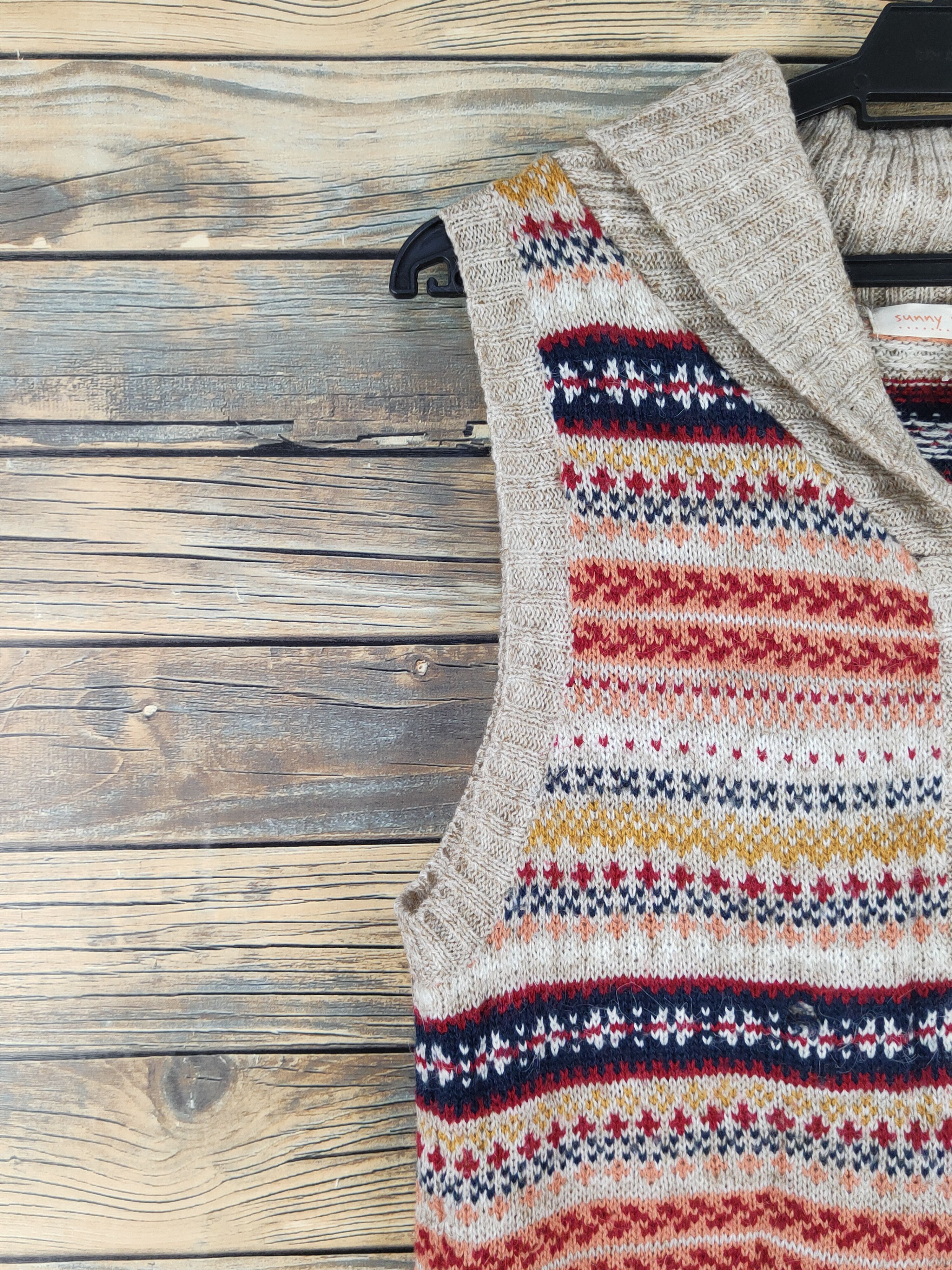 Homespun Knitwear × Japanese Brand × Vintage Sunny Village Brown Knitwear Vests #1556 Size M / US 6-8 / IT 42-44 - 4 Thumbnail