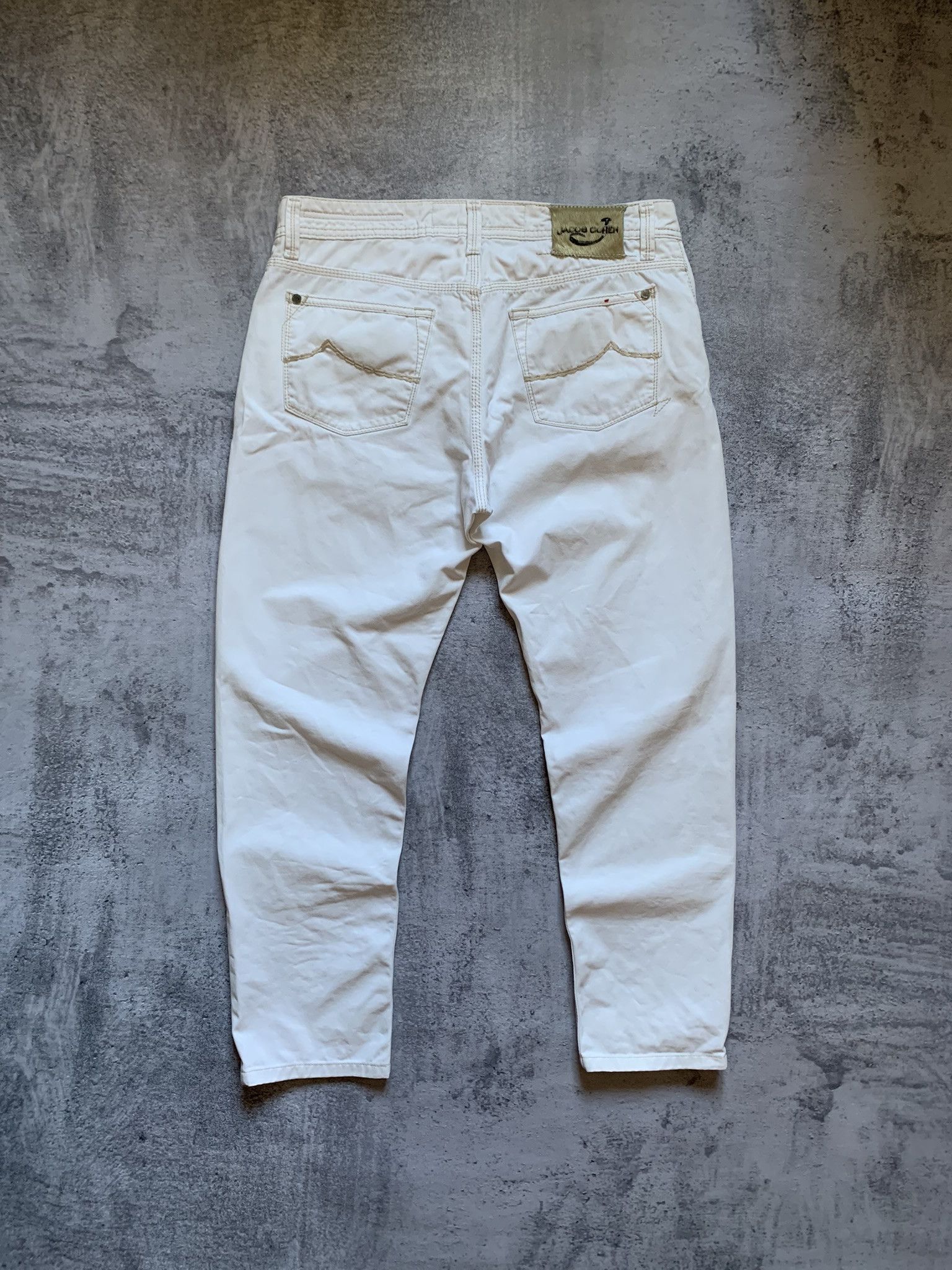 Jacob Cohen Jacob Cohen Pants Men's 35 White Cotton Jeans J688-LOVE Size US 35 - 2 Thumbnail