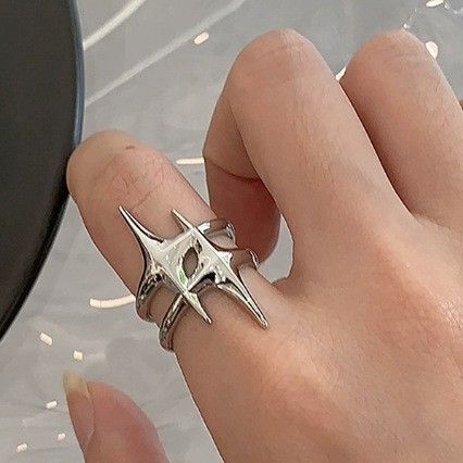 Jewelry Creative Oval Open Ring Size ONE SIZE - 2 Thumbnail