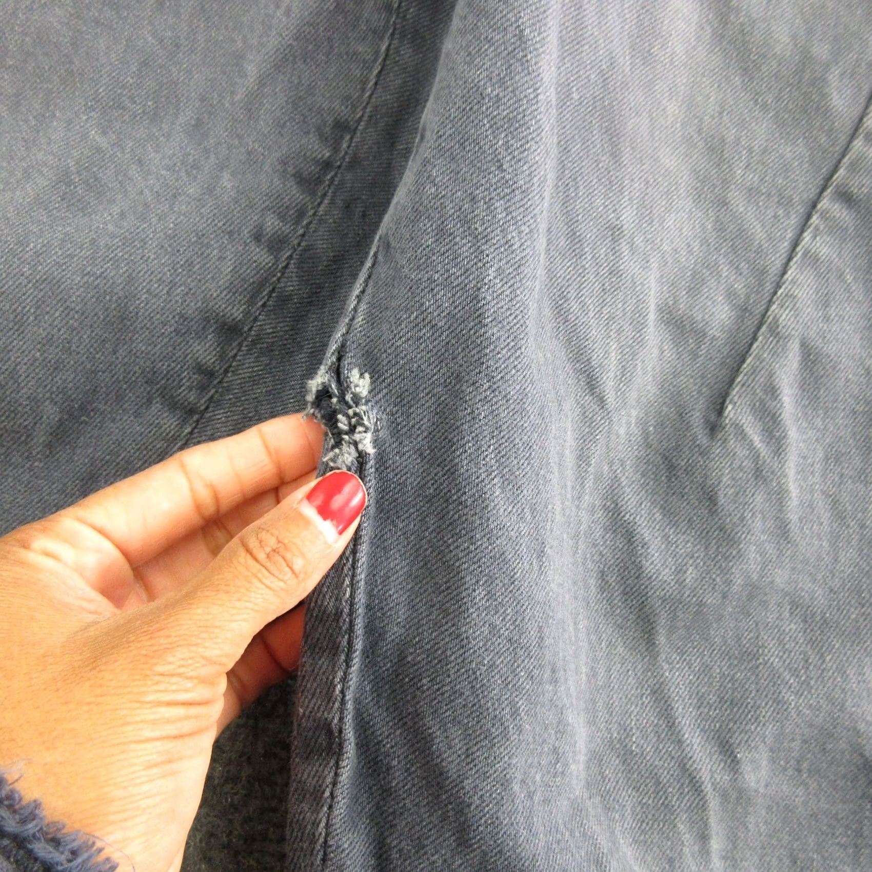 Denime Matias Jeans Mens 34x26 Gray Relaxed Tapered Selvedge Denim Pants Made USA Size US 31 - 3 Thumbnail