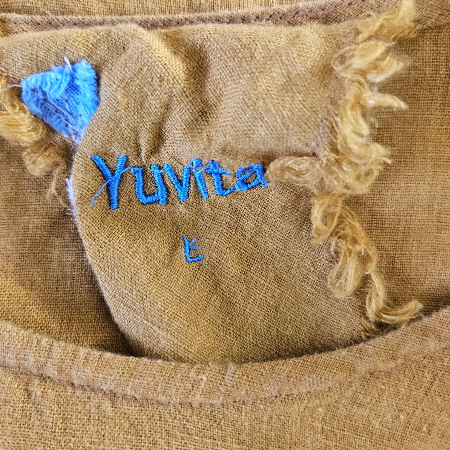 Vintage Yuvita Top Womens Sz Large Gold Linen 3/4 Sleeve Size L / US 10 / IT 46 - 5 Thumbnail