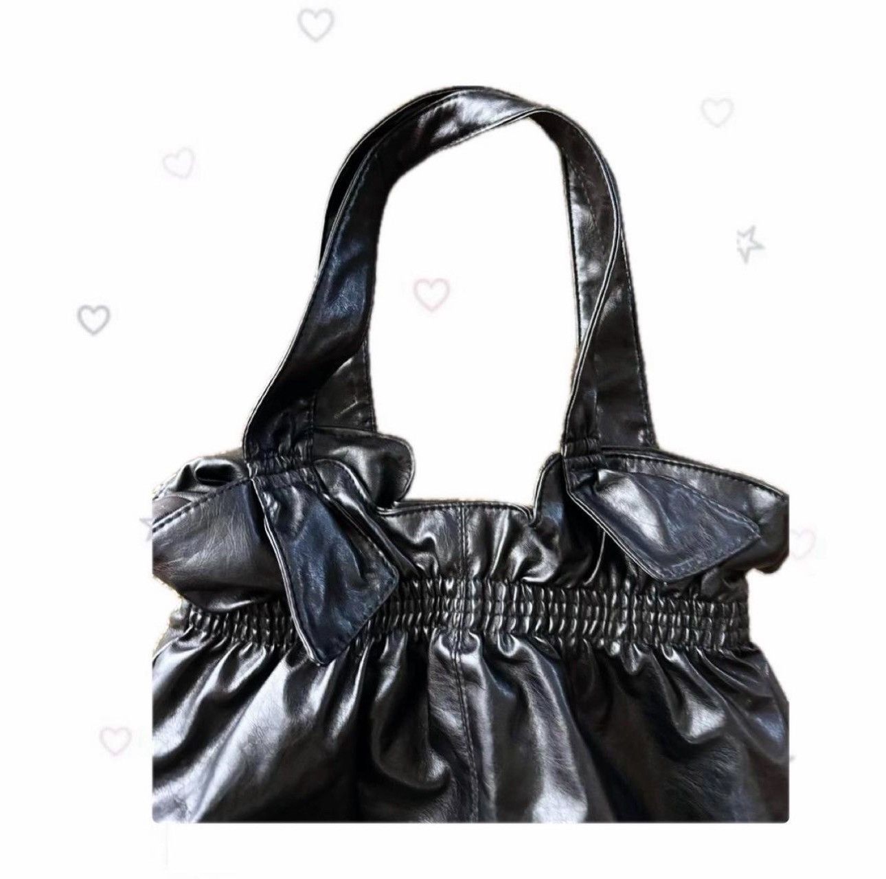 Designer × Other × Vintage Black Faux Leather Boho Y2K Laptop Bag | Emo Gothic Style Size ONE SIZE - 2 Thumbnail
