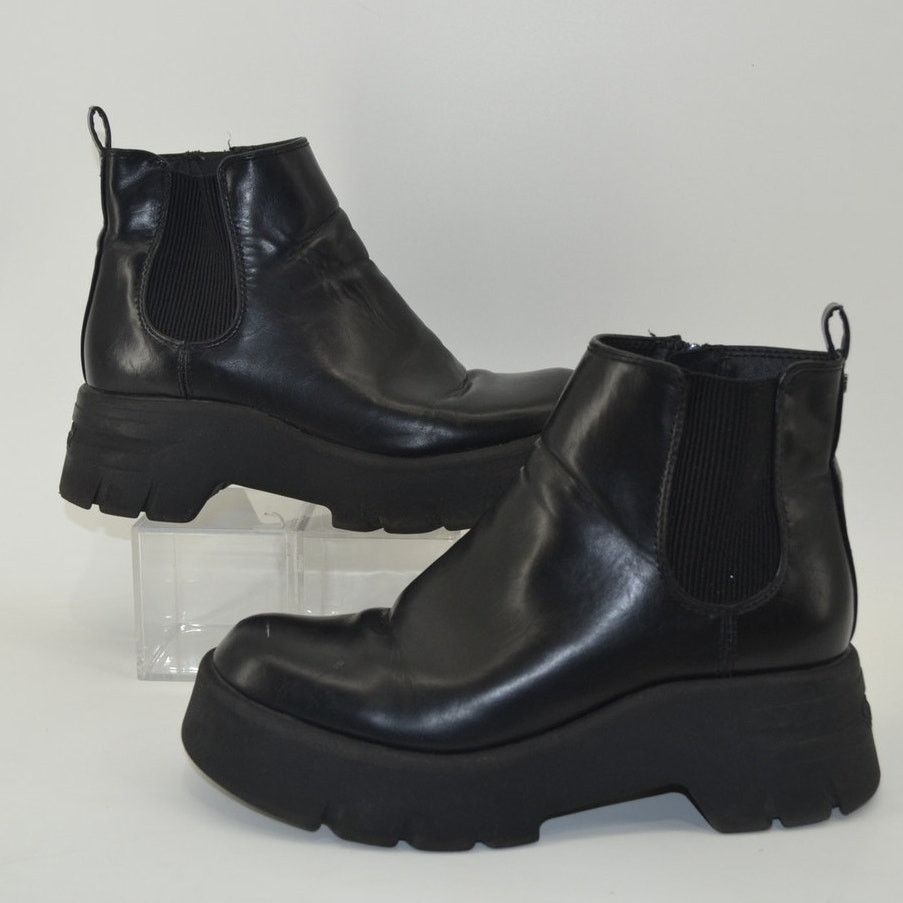 Other Sam & Libby Chunky Boots Whimsygothic Black Faux Leather 9.5 Size US 9.5 / IT 39.5 - 2 Thumbnail