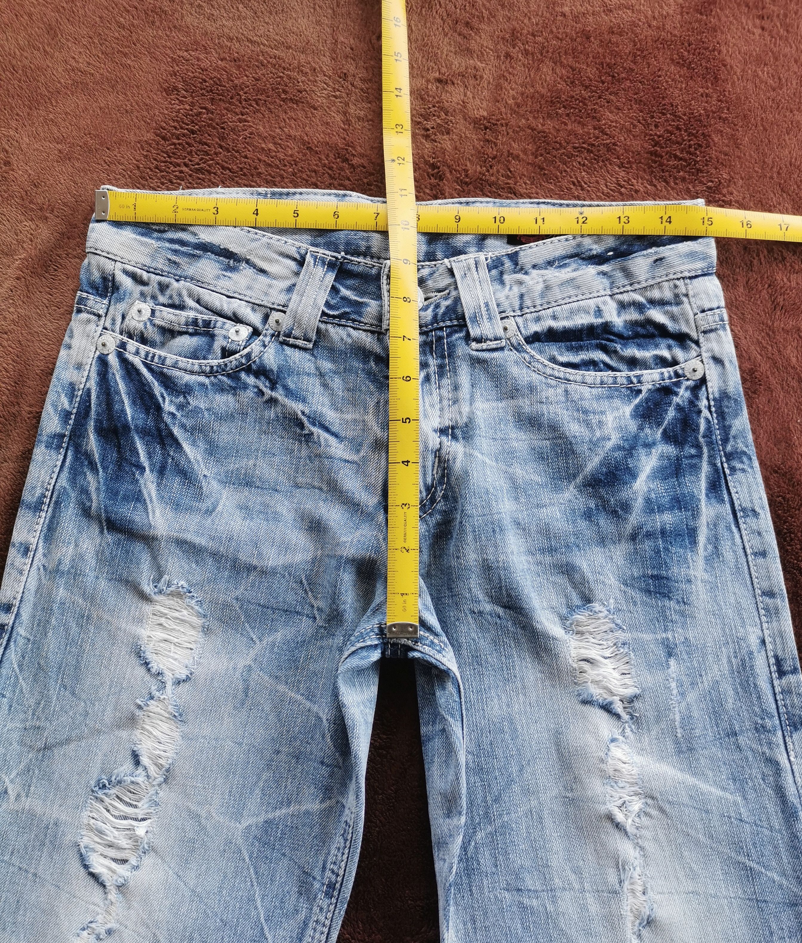 Japanese Brand Avantgarde Oririns Distressed Details Denim Jeans 30'x30.5 Size US 30 / EU 46 - 8 Thumbnail