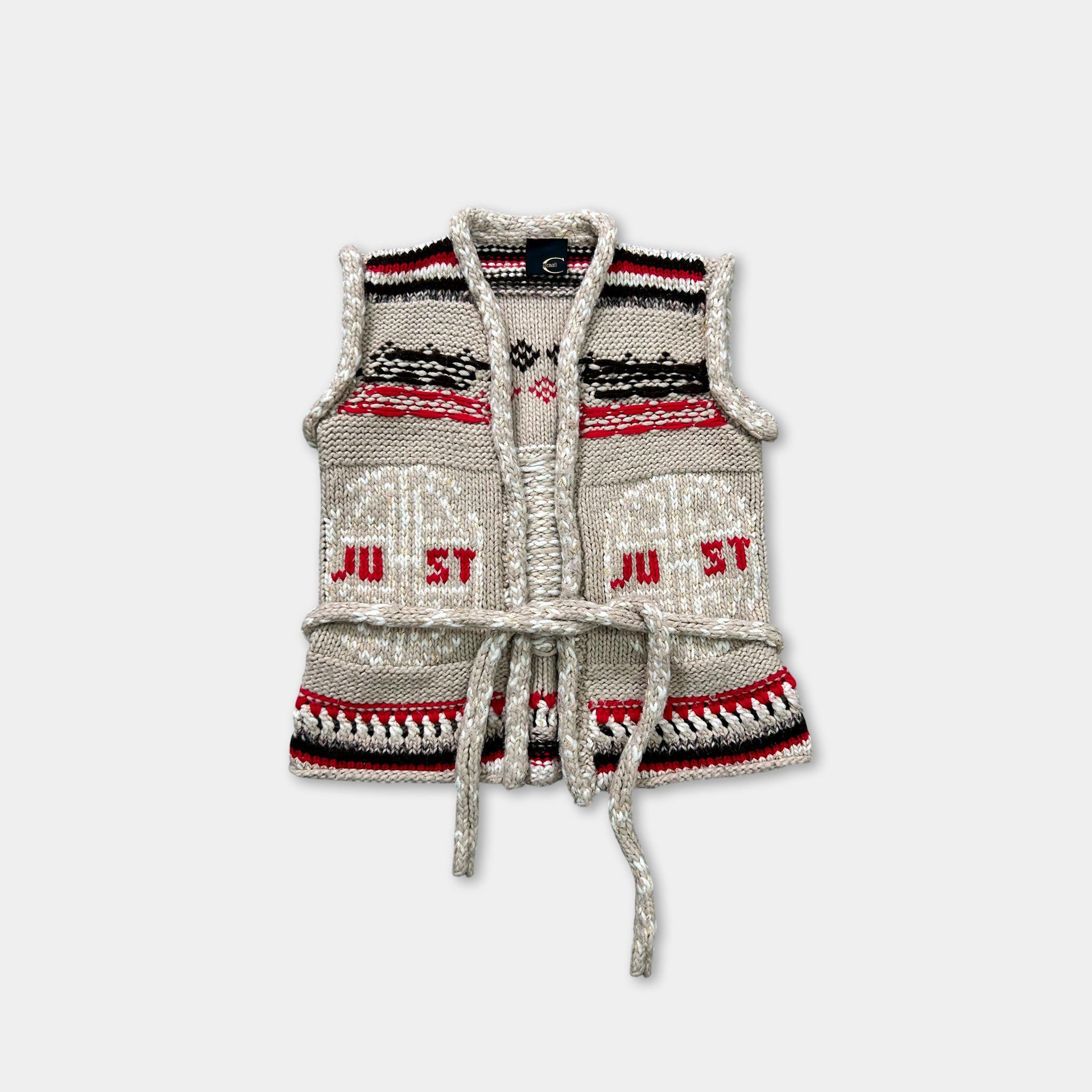 Just Cavalli Just Cavalli Knit Belted Vest Size XS / US 0-2 / IT 36-38 - 1 Thumbnail