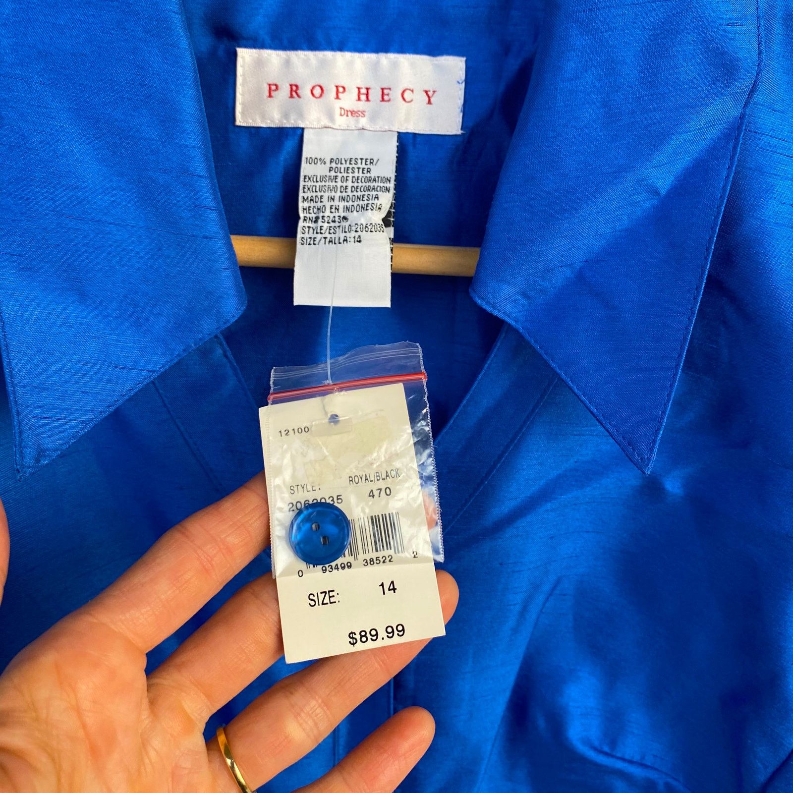 Other Prophecy : NEW $89 Blue Satin Taffeta Blouse : Size 14 Size XL / US 12-14 / IT 48-50 - 4 Thumbnail