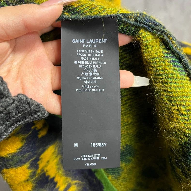 Yves Saint Laurent SAINT LAURENT Yellow and green mohair fur jacket 2502-Nexta Size US M / EU 48-50 / 2 - 4 Thumbnail