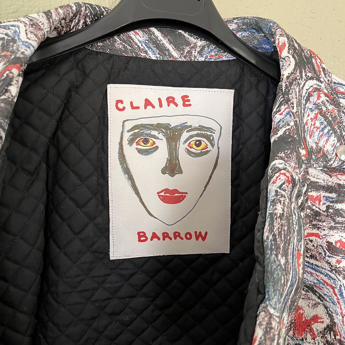 Drain Gang Claire Barrow Leather Painted Biker Jacket Medium Size US M / EU 48-50 / 2 - 2 Thumbnail
